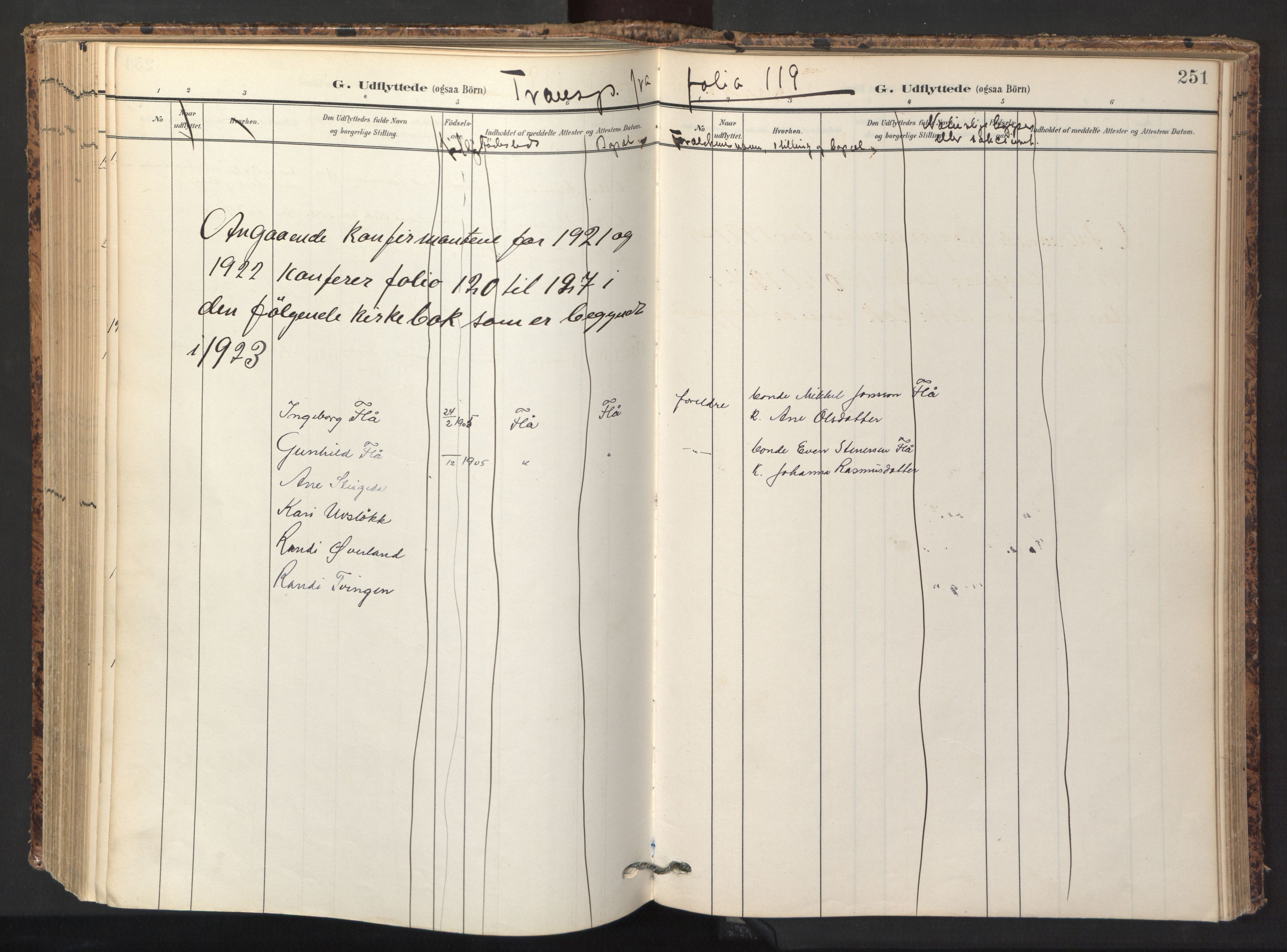 Ministerialprotokoller, klokkerbøker og fødselsregistre - Sør-Trøndelag, AV/SAT-A-1456/674/L0873: Ministerialbok nr. 674A05, 1908-1923, s. 251