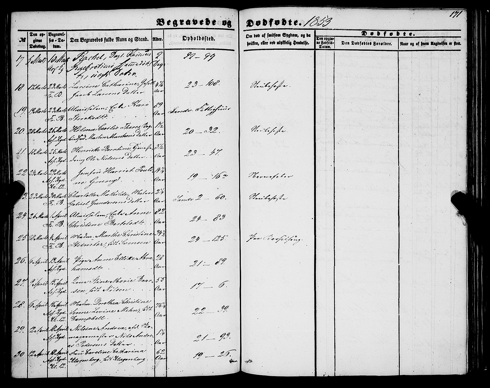 Korskirken sokneprestembete, AV/SAB-A-76101/H/Haa: Ministerialbok nr. E 2, 1848-1862, s. 171