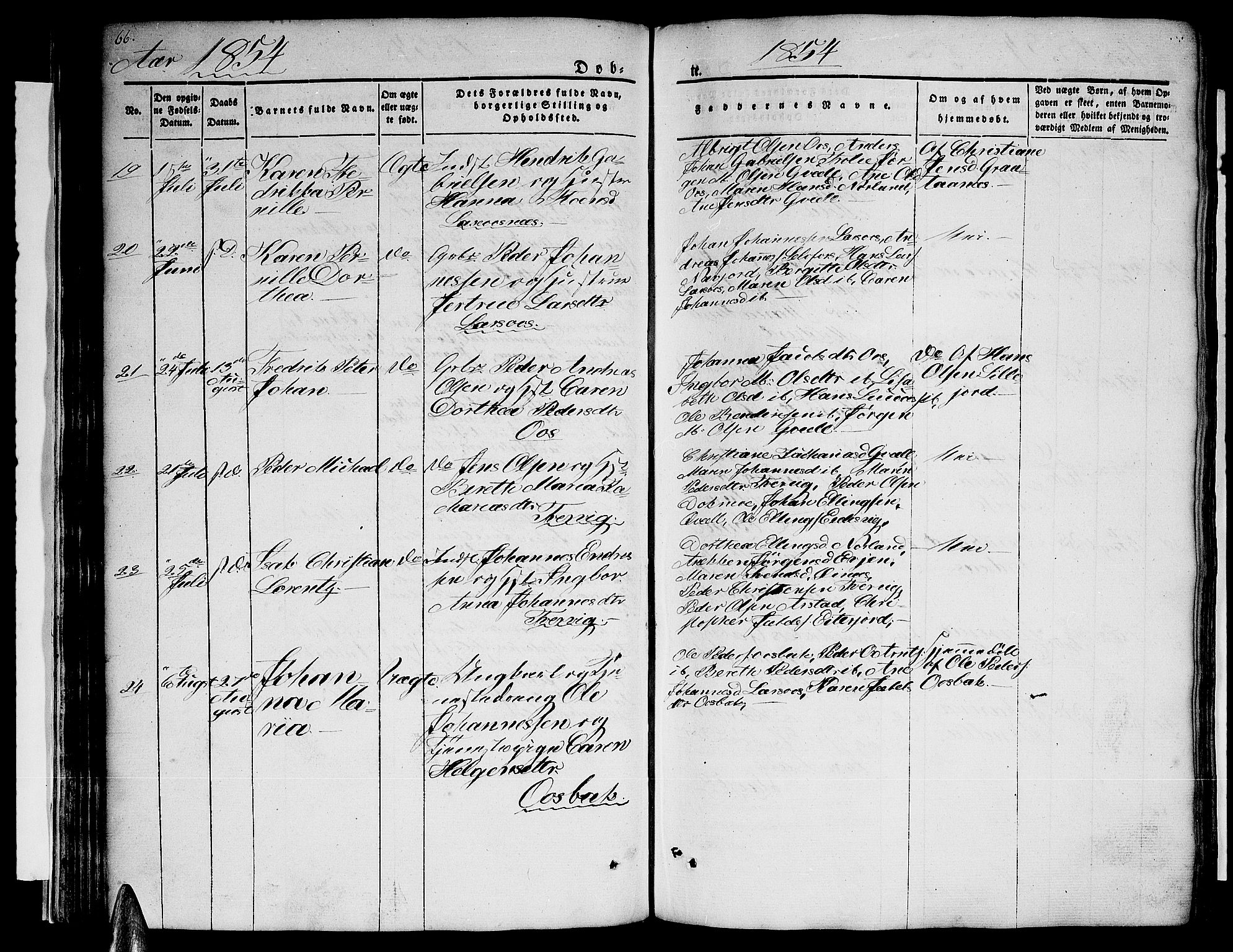 Ministerialprotokoller, klokkerbøker og fødselsregistre - Nordland, AV/SAT-A-1459/846/L0652: Klokkerbok nr. 846C02, 1841-1871, s. 66