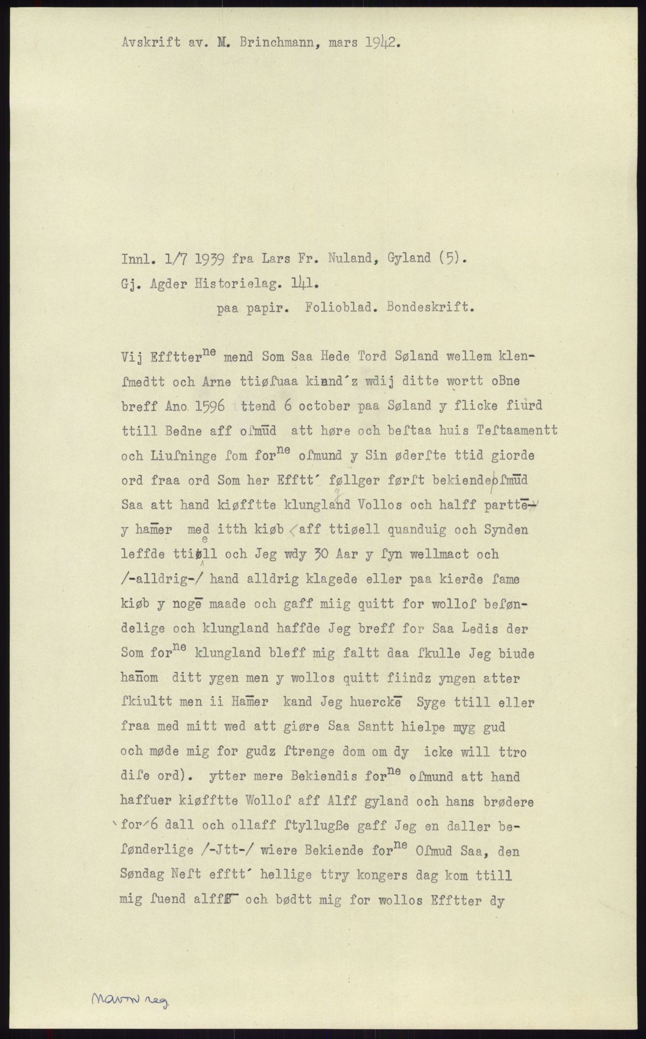 Samlinger til kildeutgivelse, Diplomavskriftsamlingen, AV/RA-EA-4053/H/Ha, s. 2093