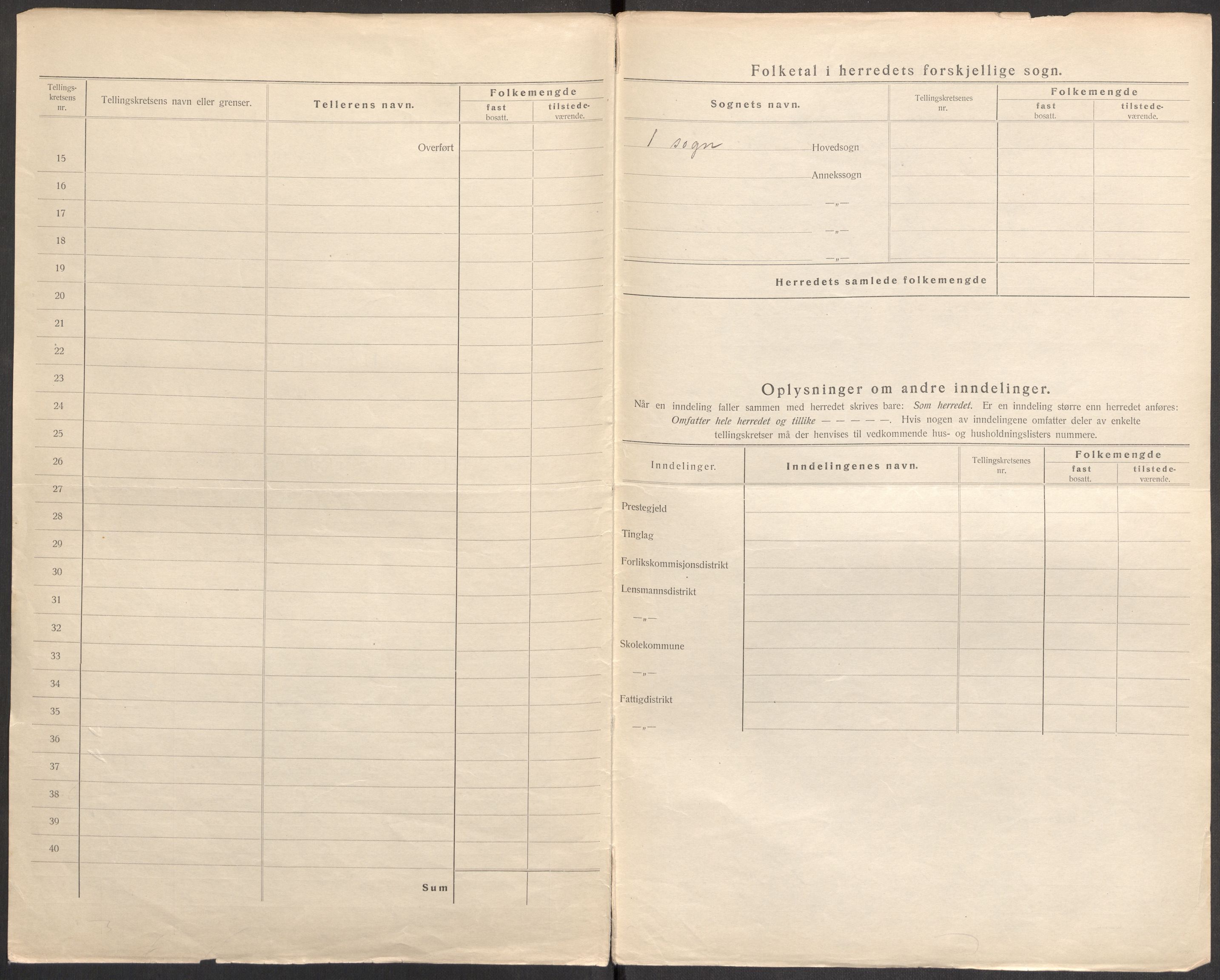 SAST, Folketelling 1920 for 1111 Sokndal herred, 1920, s. 16