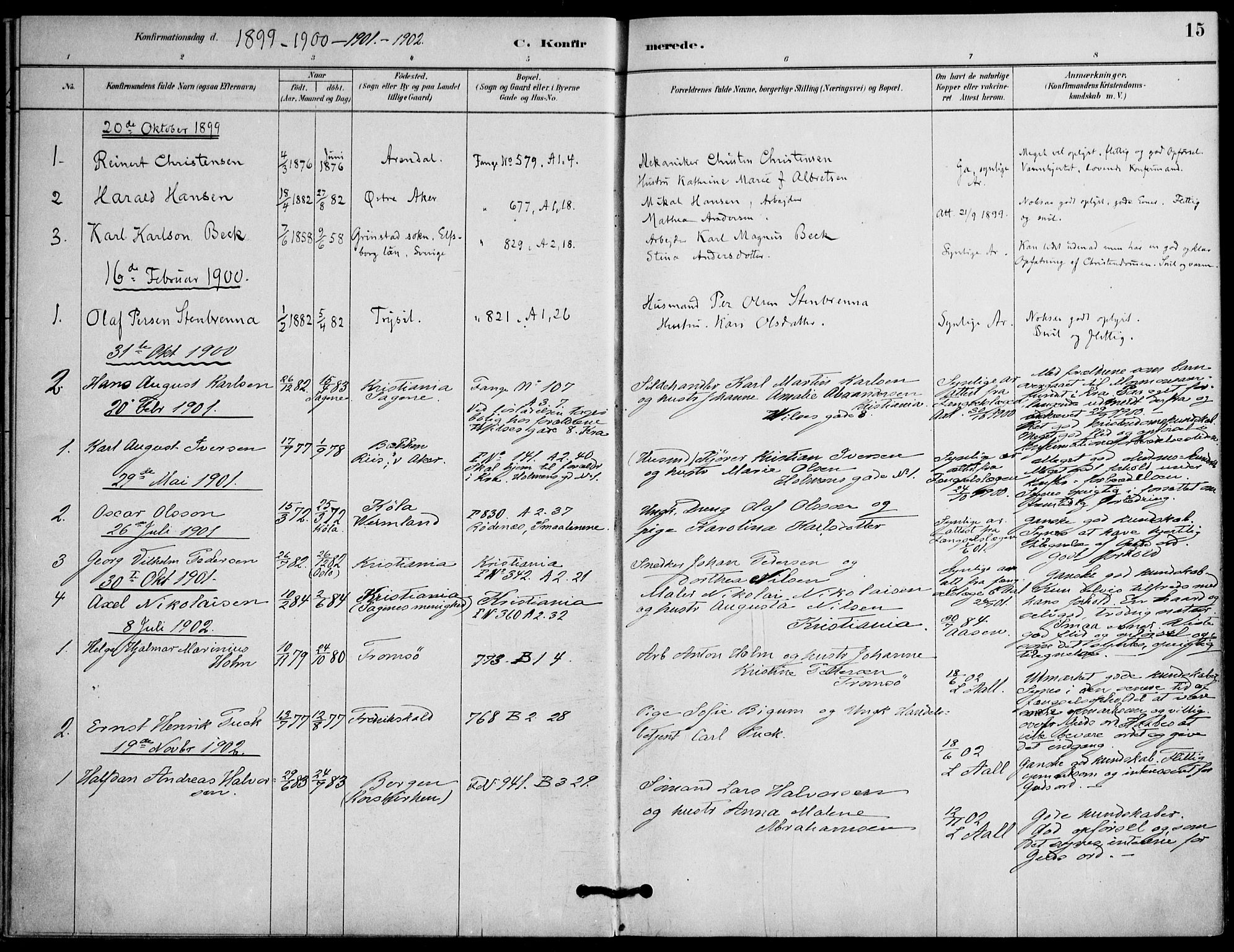 Botsfengslet prestekontor kirkebøker, AV/SAO-A-11688a/F/Fa/L0002: Ministerialbok nr. 2, 1881-1914, s. 15
