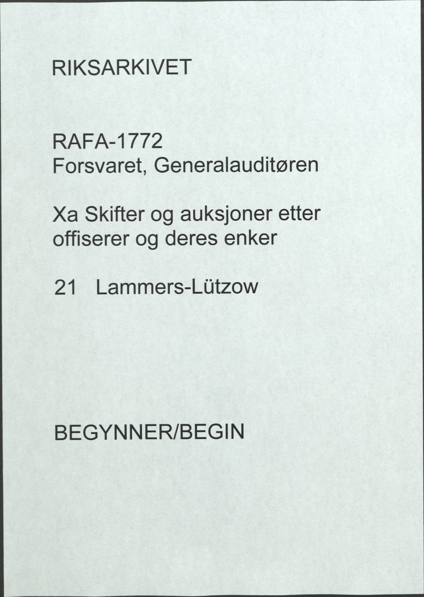 Forsvaret, Generalauditøren, RA/RAFA-1772/F/Fj/Fja/L0021: --, 1733-1817, s. 1