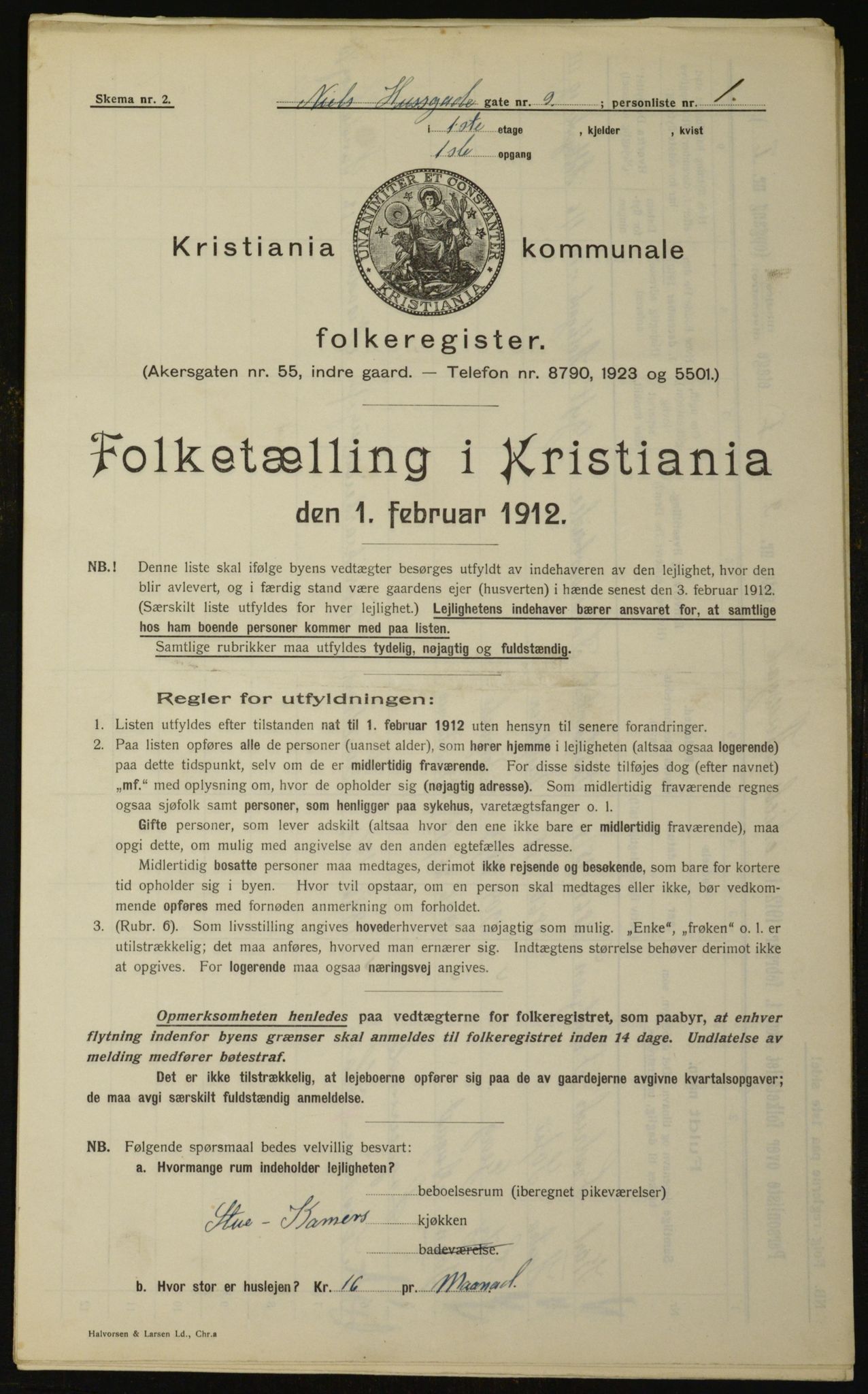 OBA, Kommunal folketelling 1.2.1912 for Kristiania, 1912, s. 71566