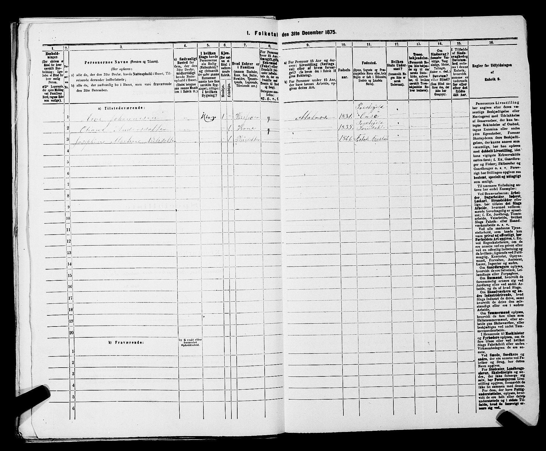 RA, Folketelling 1875 for 0103B Fredrikstad prestegjeld, Fredrikstad kjøpstad, 1875, s. 1531