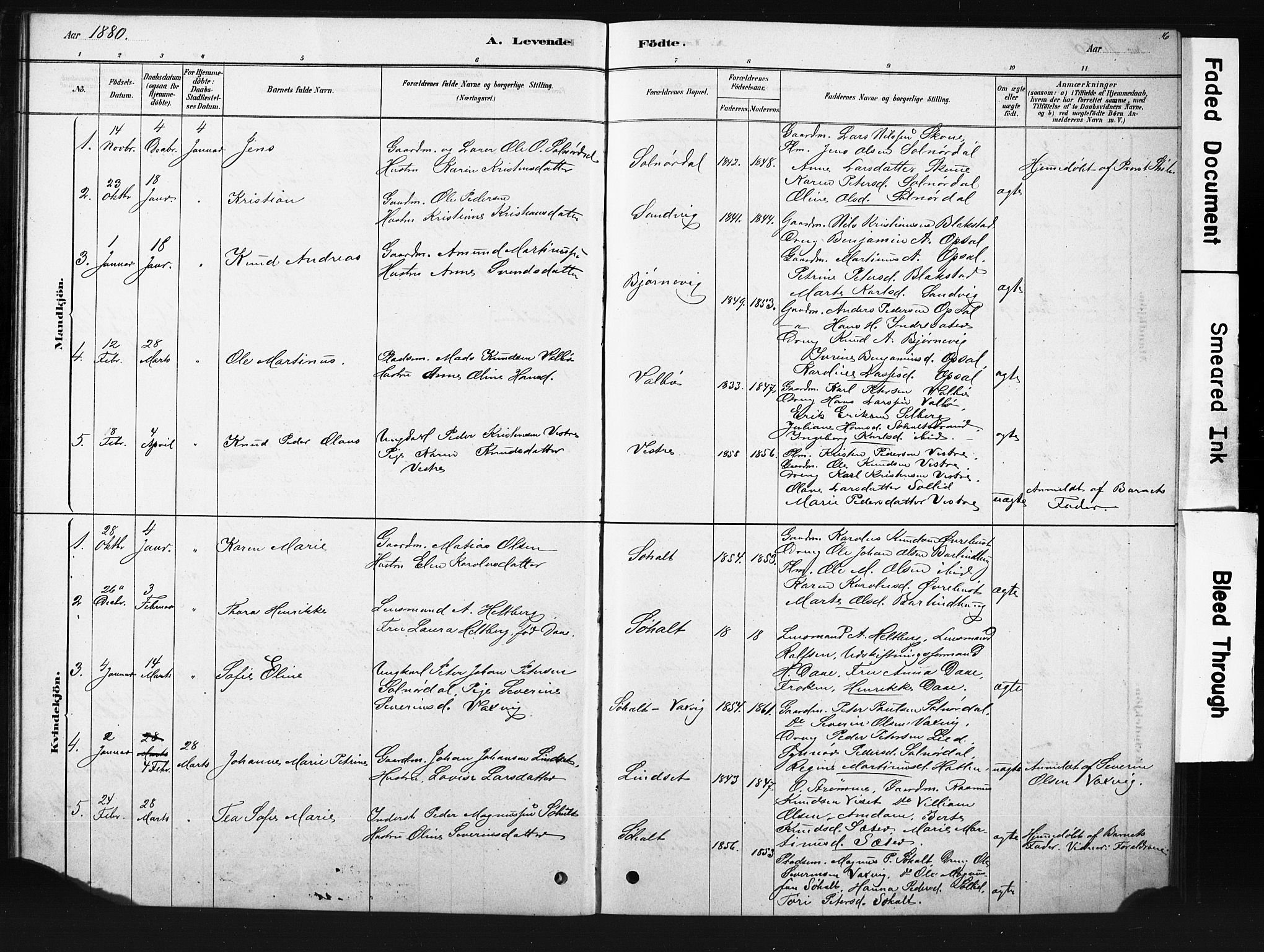 Ministerialprotokoller, klokkerbøker og fødselsregistre - Møre og Romsdal, AV/SAT-A-1454/522/L0326: Klokkerbok nr. 522C05, 1878-1890, s. 16