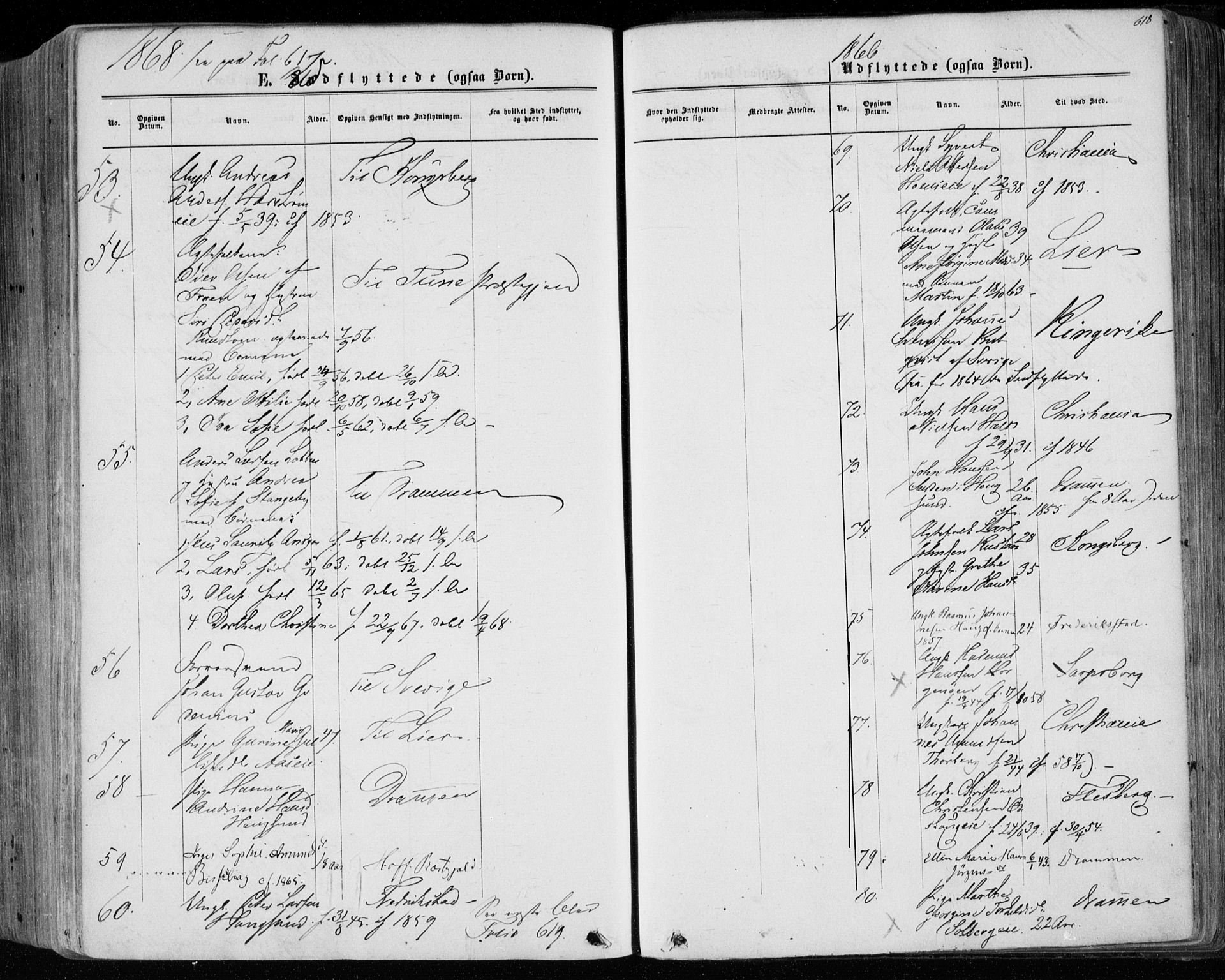 Eiker kirkebøker, AV/SAKO-A-4/F/Fa/L0016: Ministerialbok nr. I 16, 1860-1868, s. 618