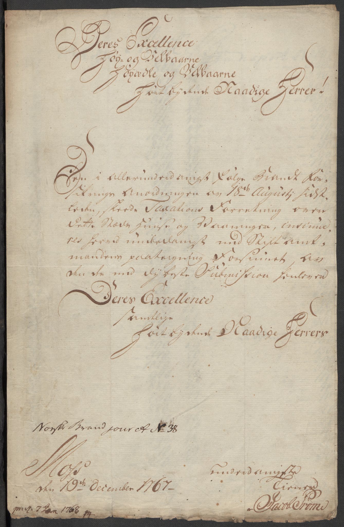 Kommersekollegiet, Brannforsikringskontoret 1767-1814, AV/RA-EA-5458/F/Fa/L0040/0006: Moss / Dokumenter, 1767-1807, s. 4