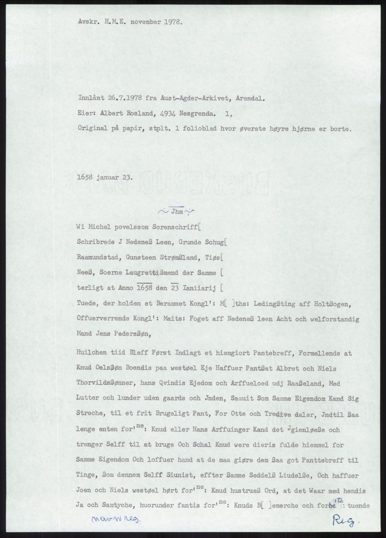 Samlinger til kildeutgivelse, Diplomavskriftsamlingen, AV/RA-EA-4053/H/Ha, s. 920