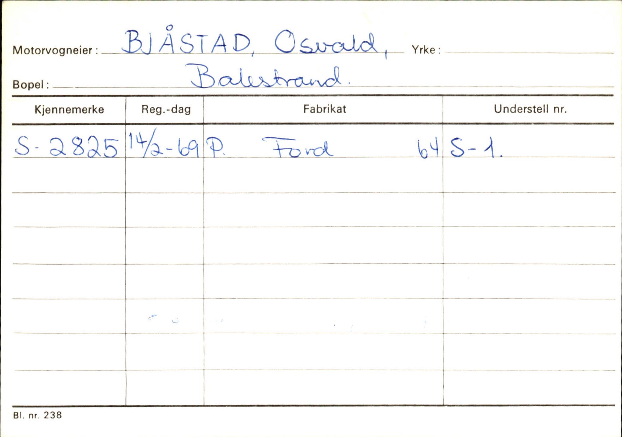 Statens vegvesen, Sogn og Fjordane vegkontor, AV/SAB-A-5301/4/F/L0132: Eigarregister Askvoll A-Å. Balestrand A-Å, 1945-1975, s. 1580