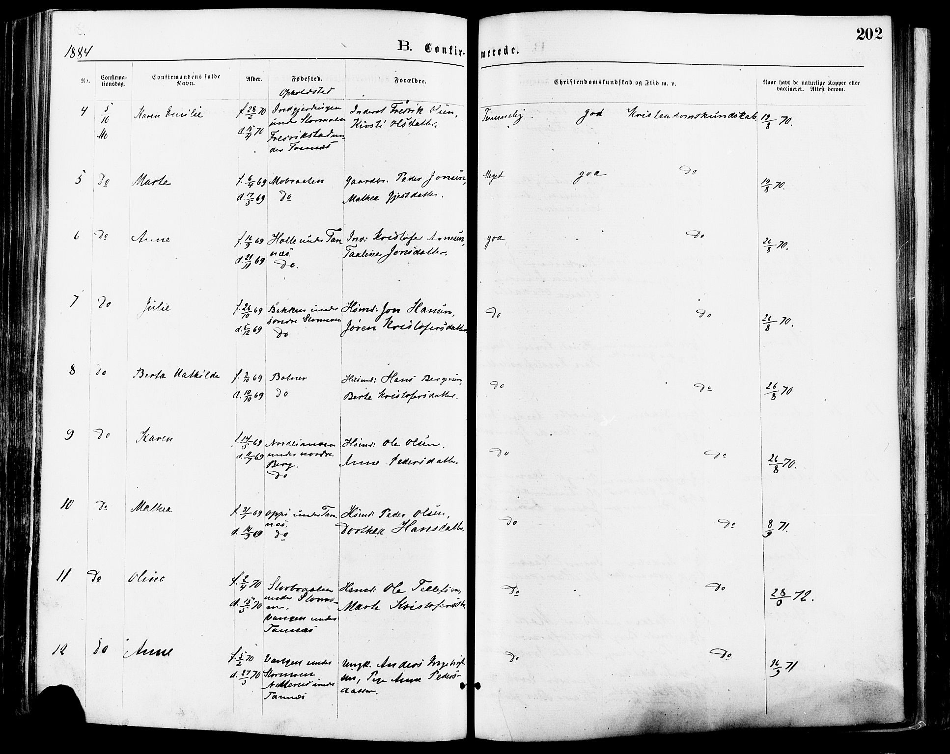 Nord-Odal prestekontor, AV/SAH-PREST-032/H/Ha/Haa/L0005: Ministerialbok nr. 5, 1874-1885, s. 202