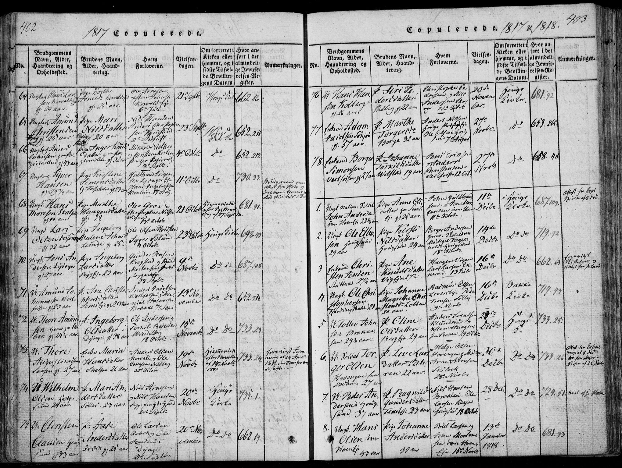 Eiker kirkebøker, AV/SAKO-A-4/F/Fa/L0011: Ministerialbok nr. I 11, 1814-1827, s. 402-403