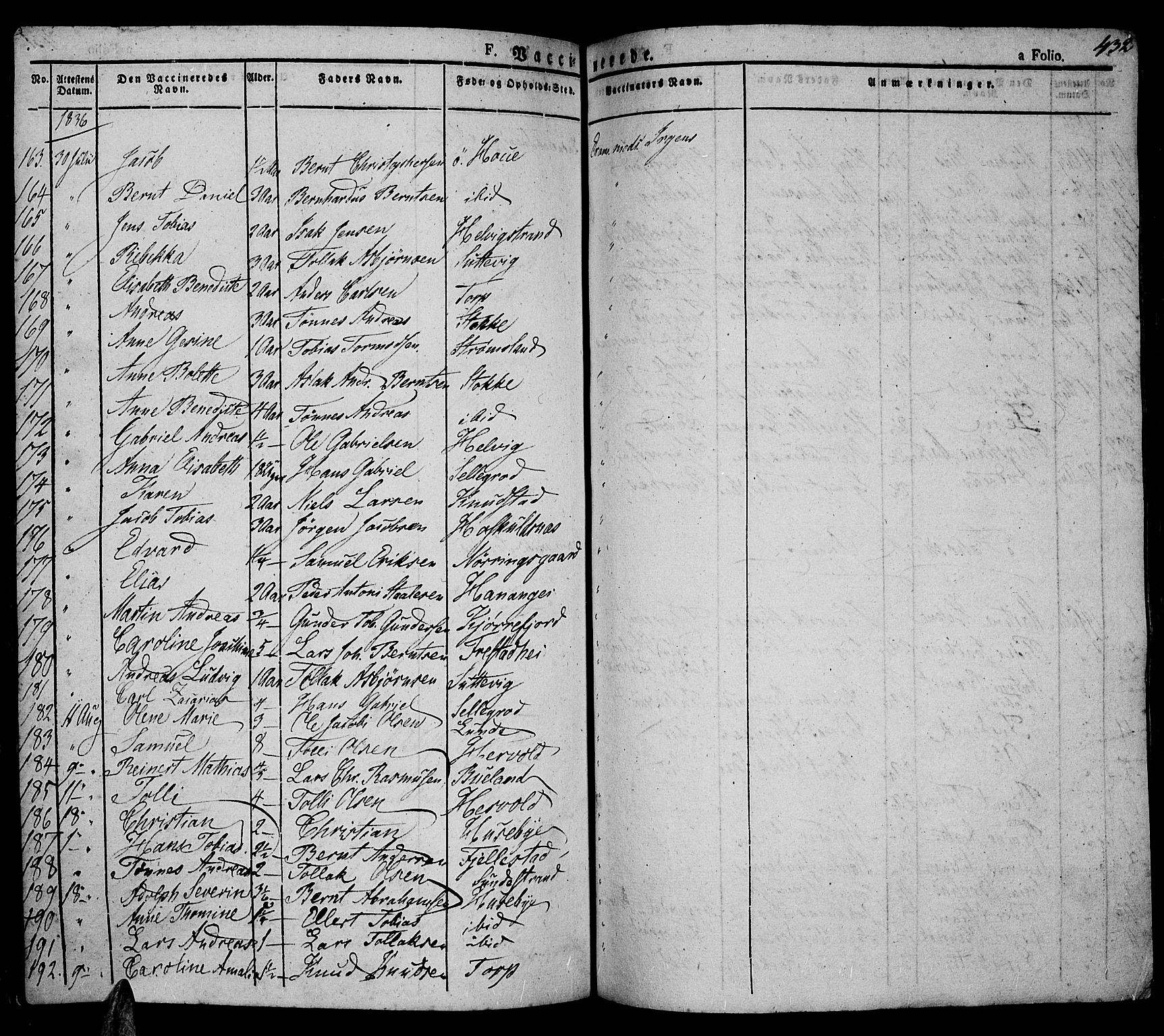 Lista sokneprestkontor, AV/SAK-1111-0027/F/Fa/L0008: Ministerialbok nr. A 8, 1823-1835, s. 432