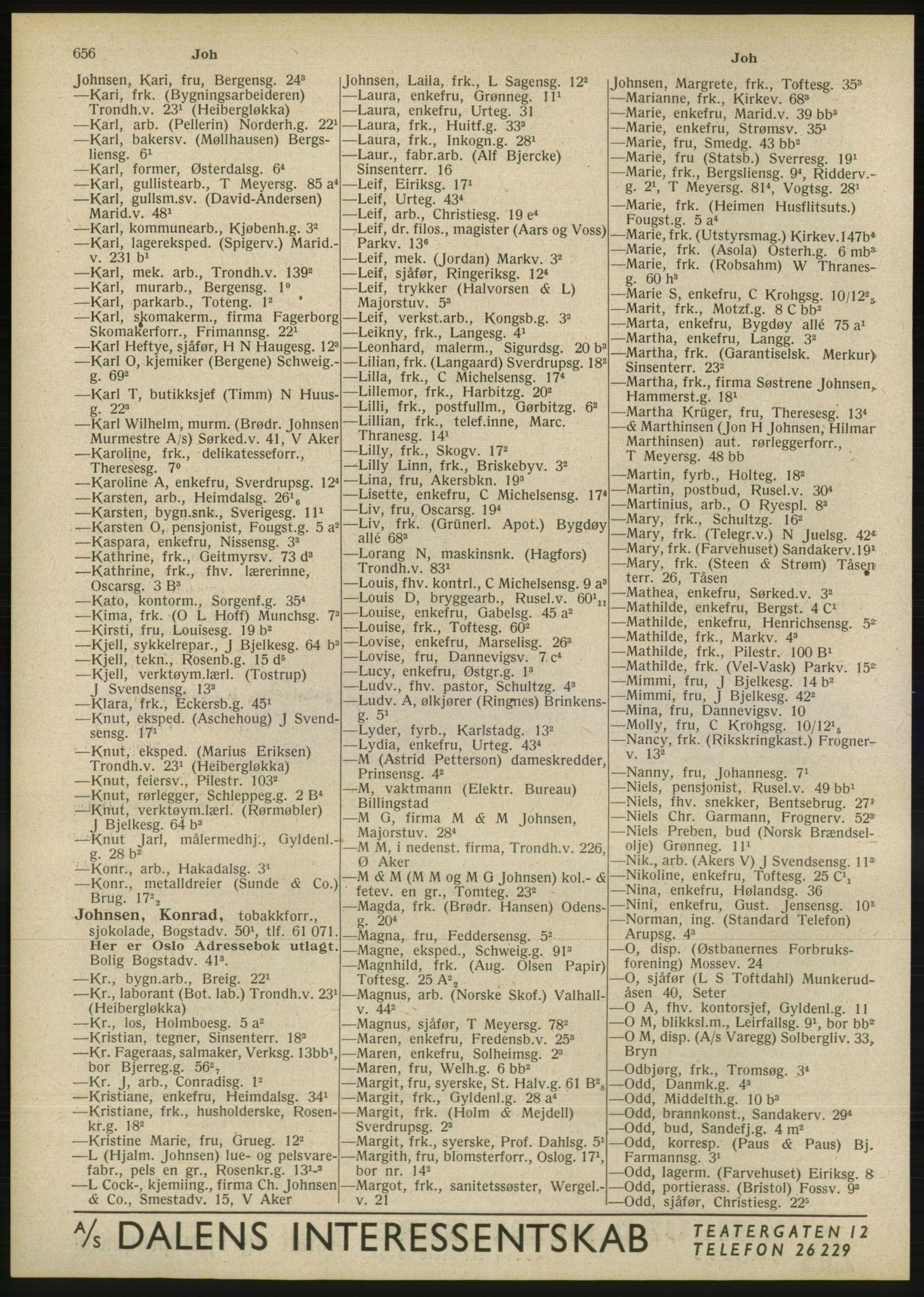 Kristiania/Oslo adressebok, PUBL/-, 1946, s. 656