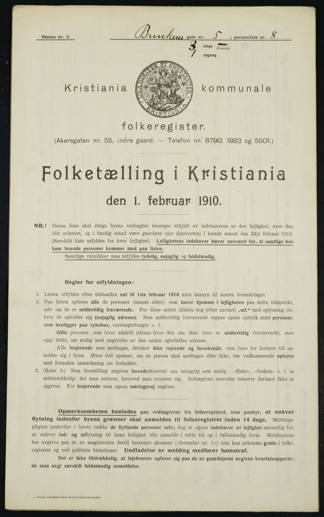 OBA, Kommunal folketelling 1.2.1910 for Kristiania, 1910, s. 8470