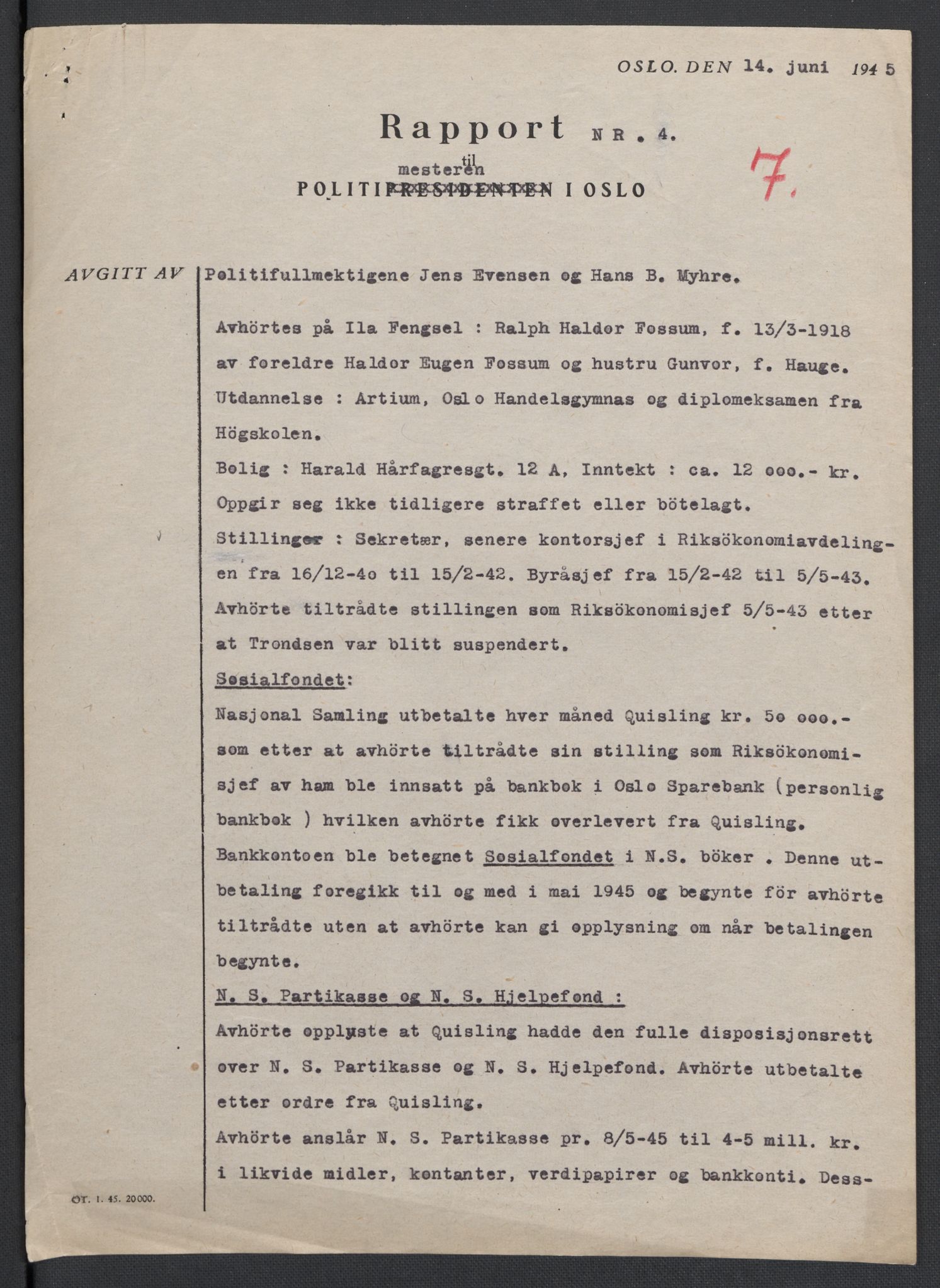 Landssvikarkivet, Oslo politikammer, AV/RA-S-3138-01/D/Da/L0003: Dnr. 29, 1945, s. 2827