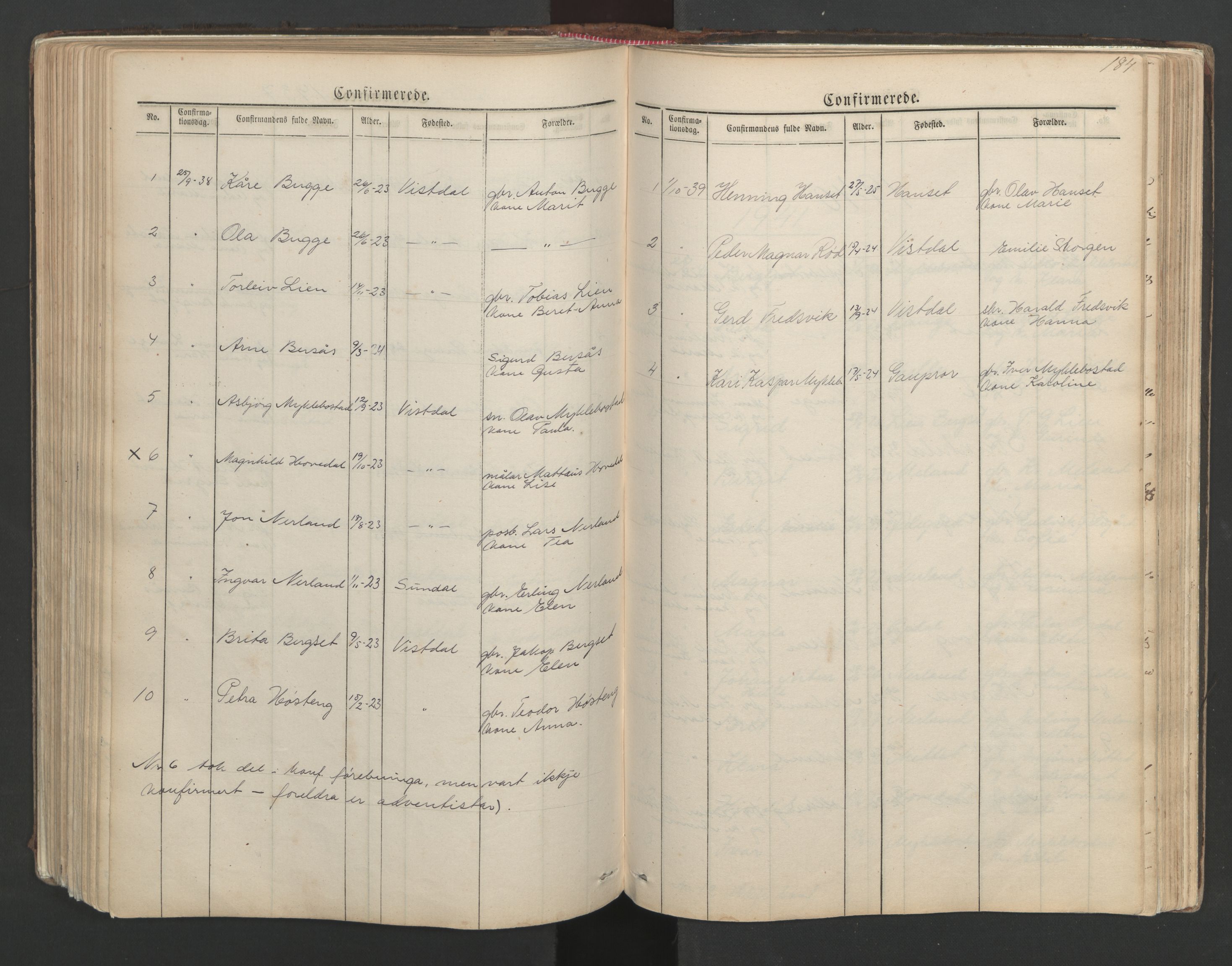 Ministerialprotokoller, klokkerbøker og fødselsregistre - Møre og Romsdal, SAT/A-1454/554/L0645: Klokkerbok nr. 554C02, 1867-1946, s. 184