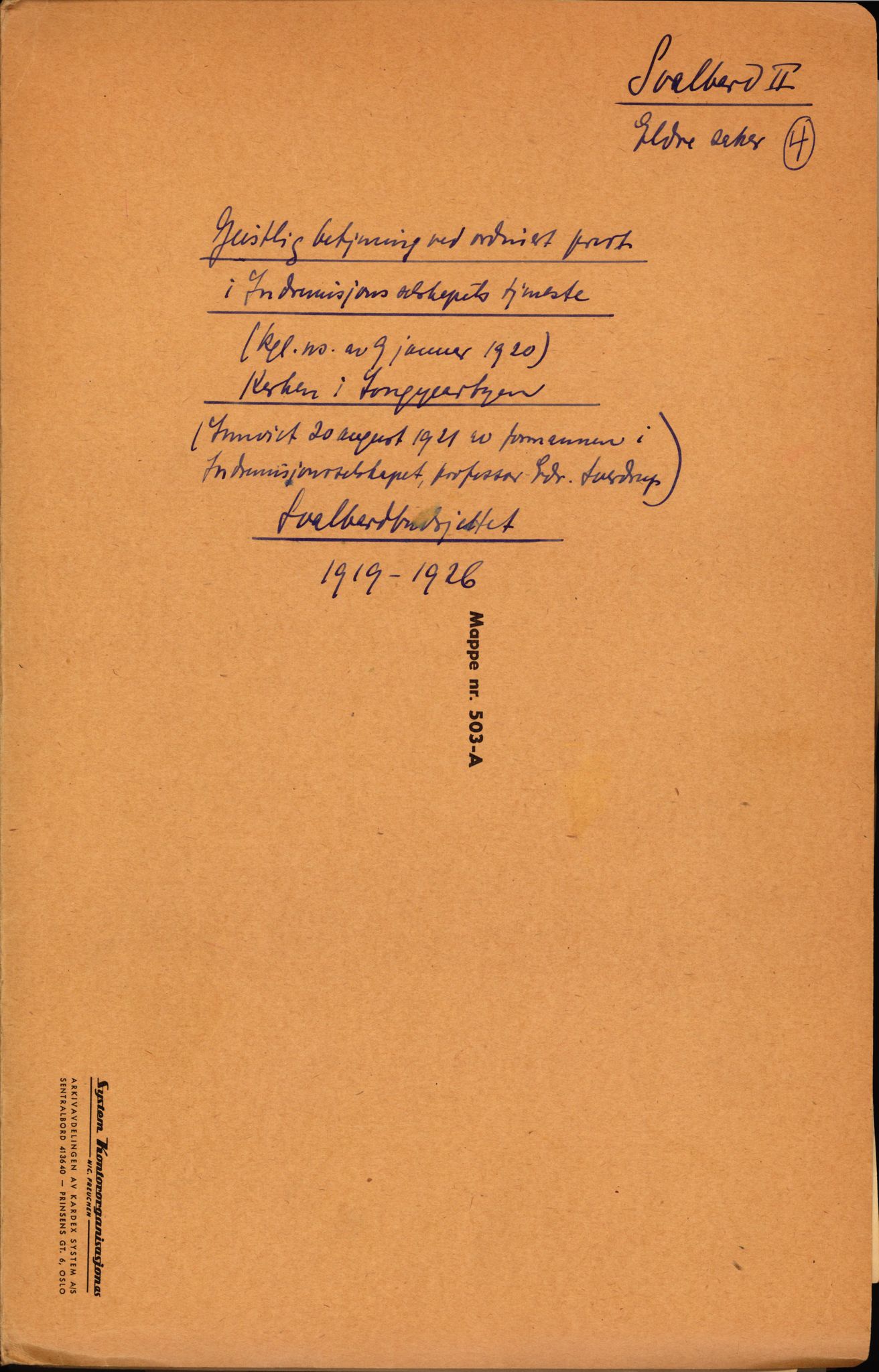 Kirke- og undervisningsdepartementet, Kontoret  for kirke og geistlighet A, AV/RA-S-1007/F/Fa/L0334/0001: -- / Svalbard, 1907-1936, s. 2