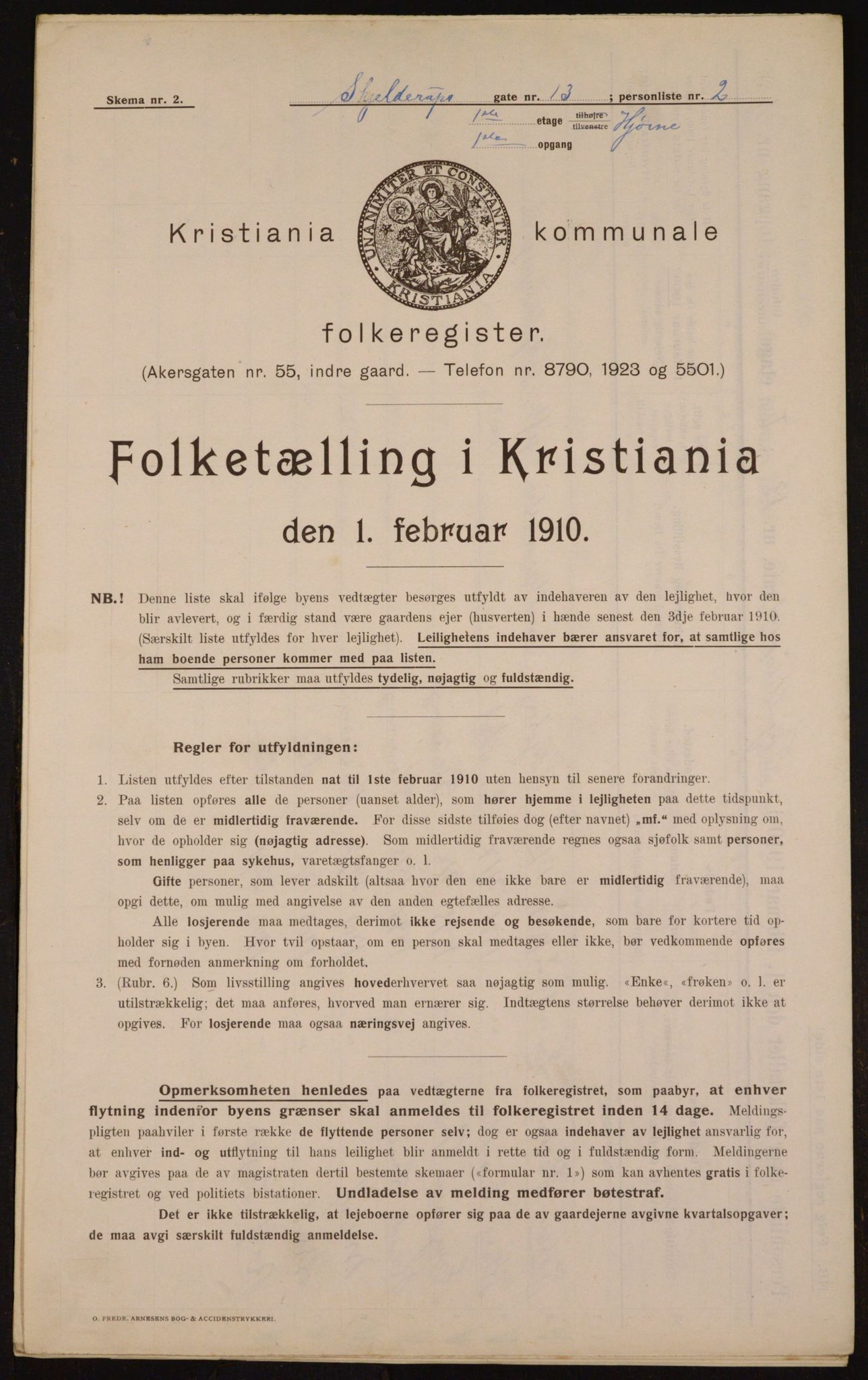 OBA, Kommunal folketelling 1.2.1910 for Kristiania, 1910, s. 91397