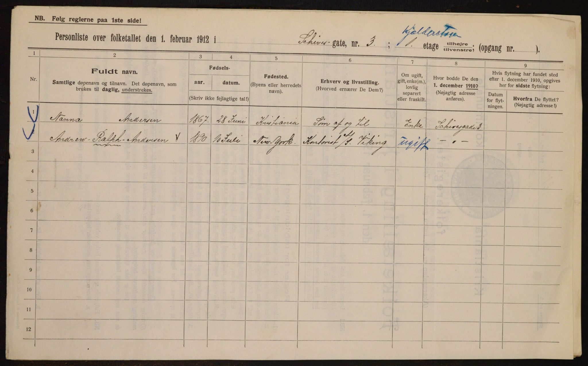 OBA, Kommunal folketelling 1.2.1912 for Kristiania, 1912, s. 89801