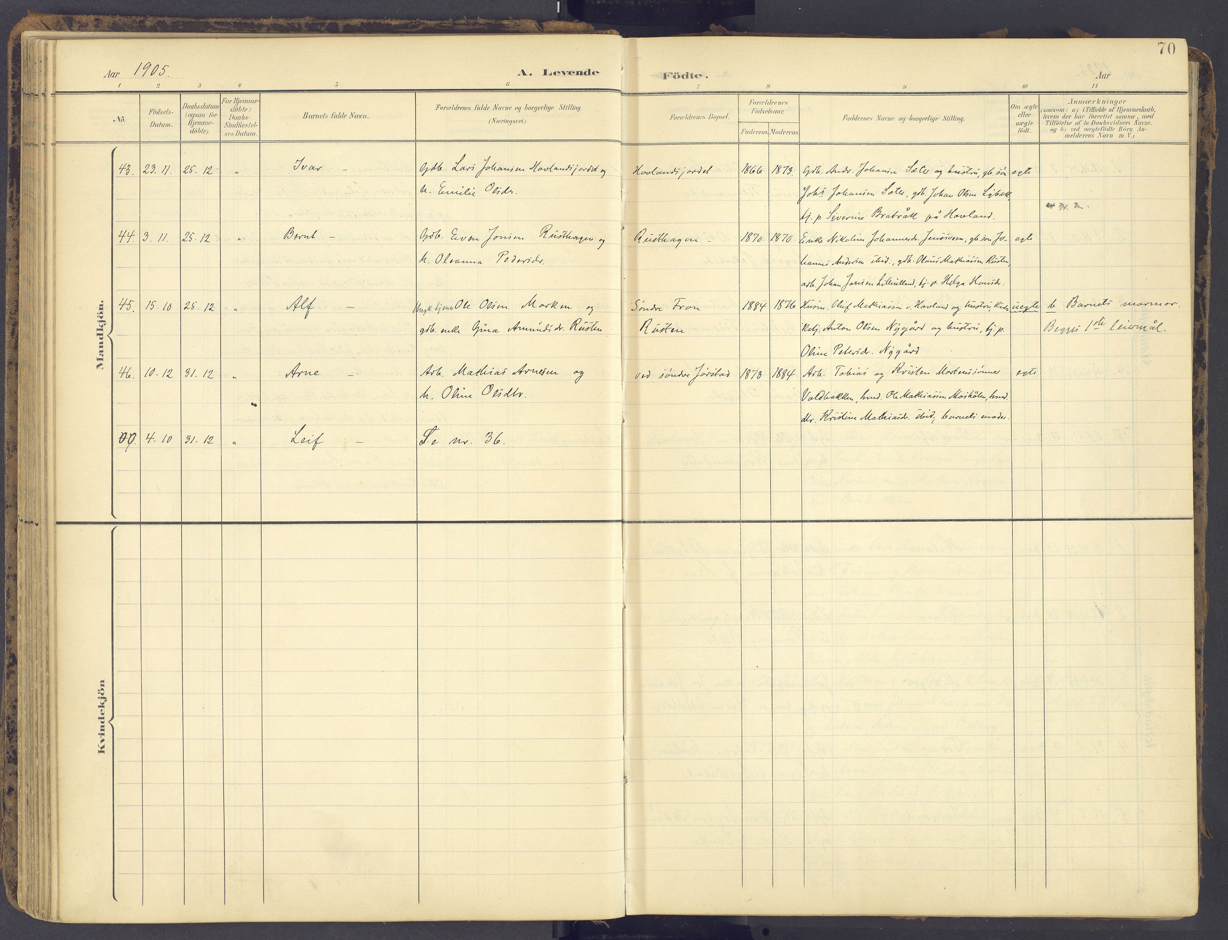 Fåberg prestekontor, AV/SAH-PREST-086/H/Ha/Haa/L0012: Ministerialbok nr. 12, 1899-1915, s. 70