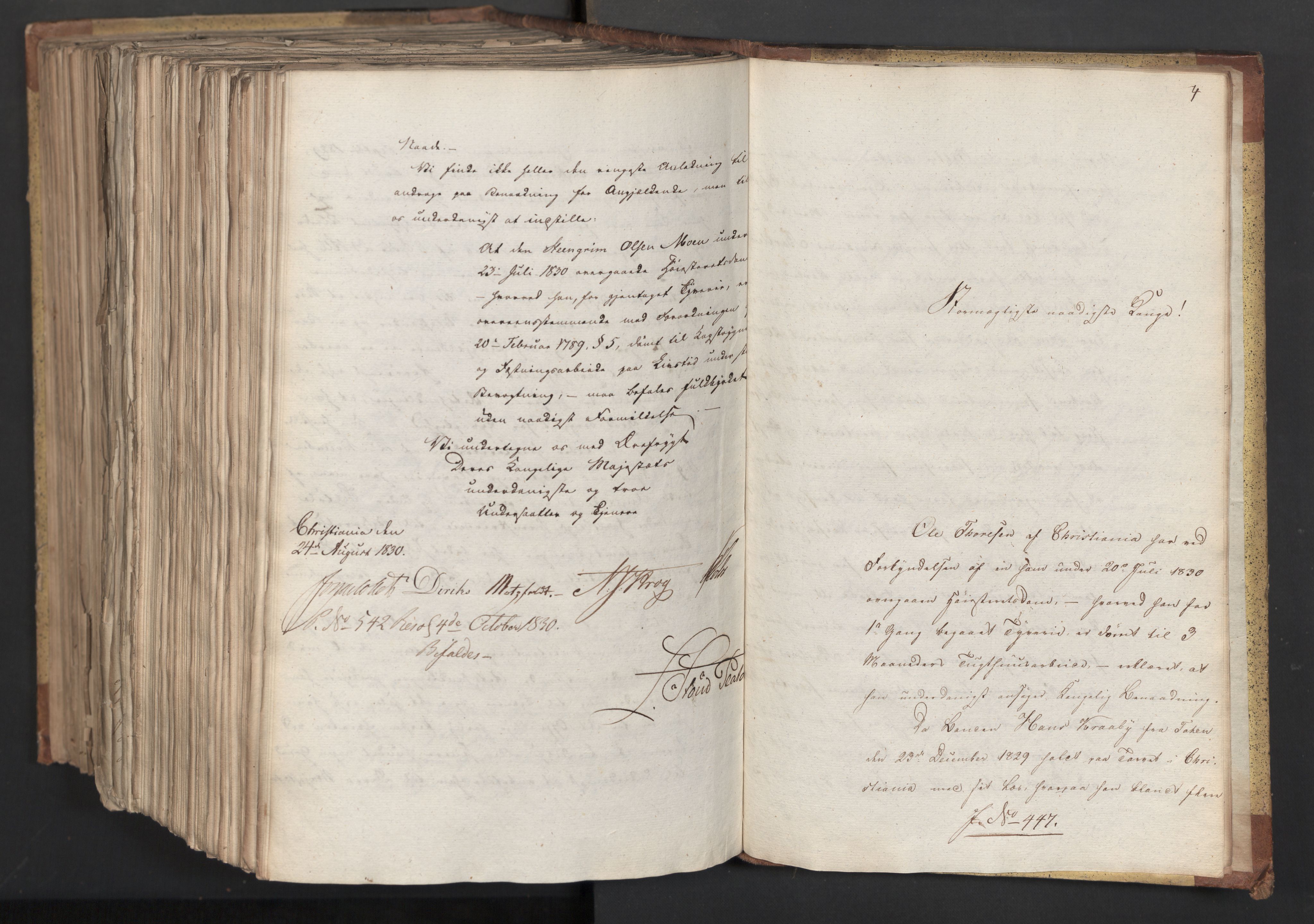 Statsrådsavdelingen i Stockholm, AV/RA-S-1003/D/Da/L0066: Regjeringsinnstillinger nr. 240-449, 1830, s. 818