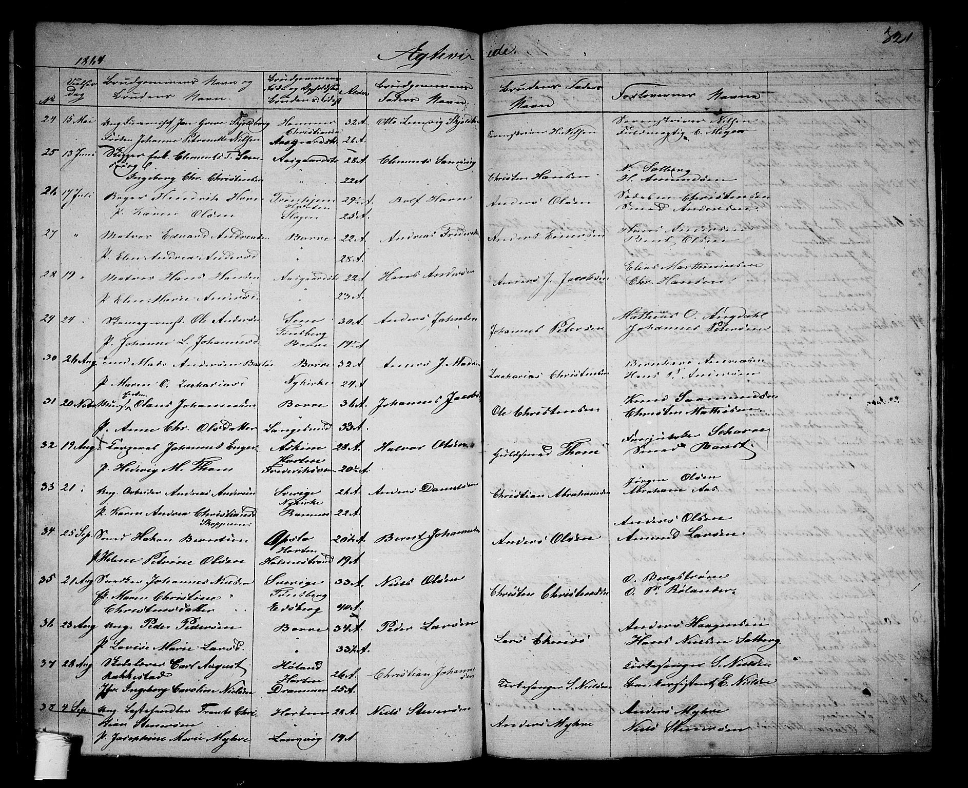 Borre kirkebøker, AV/SAKO-A-338/G/Ga/L0002: Klokkerbok nr. I 2, 1852-1871, s. 321