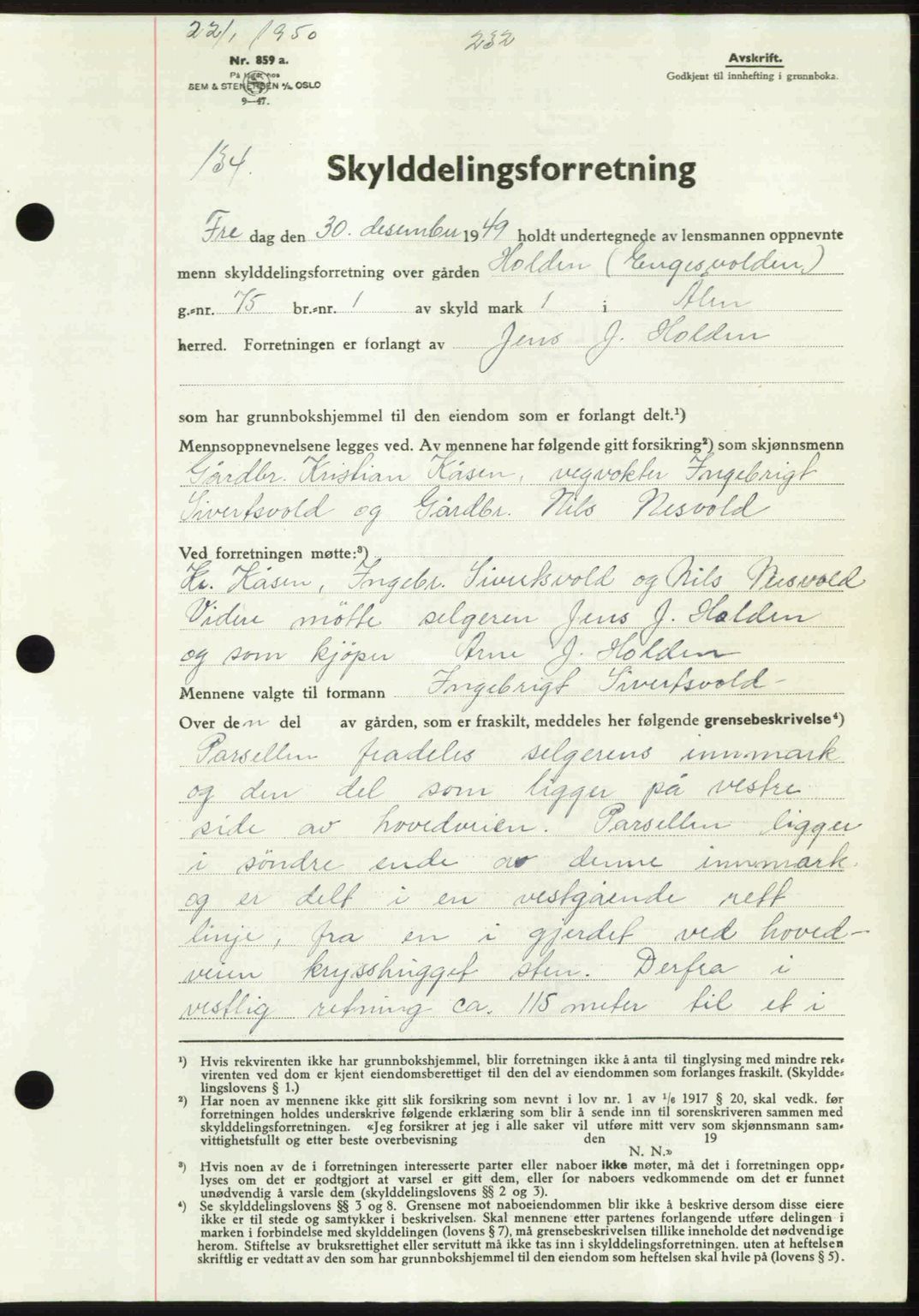 Gauldal sorenskriveri, SAT/A-0014/1/2/2C: Pantebok nr. A9, 1949-1950, Dagboknr: 134/1950