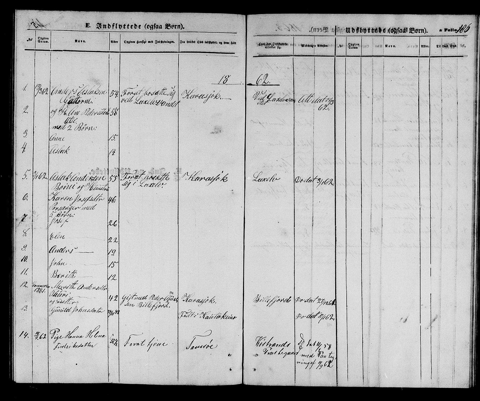 Kistrand/Porsanger sokneprestembete, AV/SATØ-S-1351/H/Hb/L0002.klokk: Klokkerbok nr. 2, 1862-1873, s. 186
