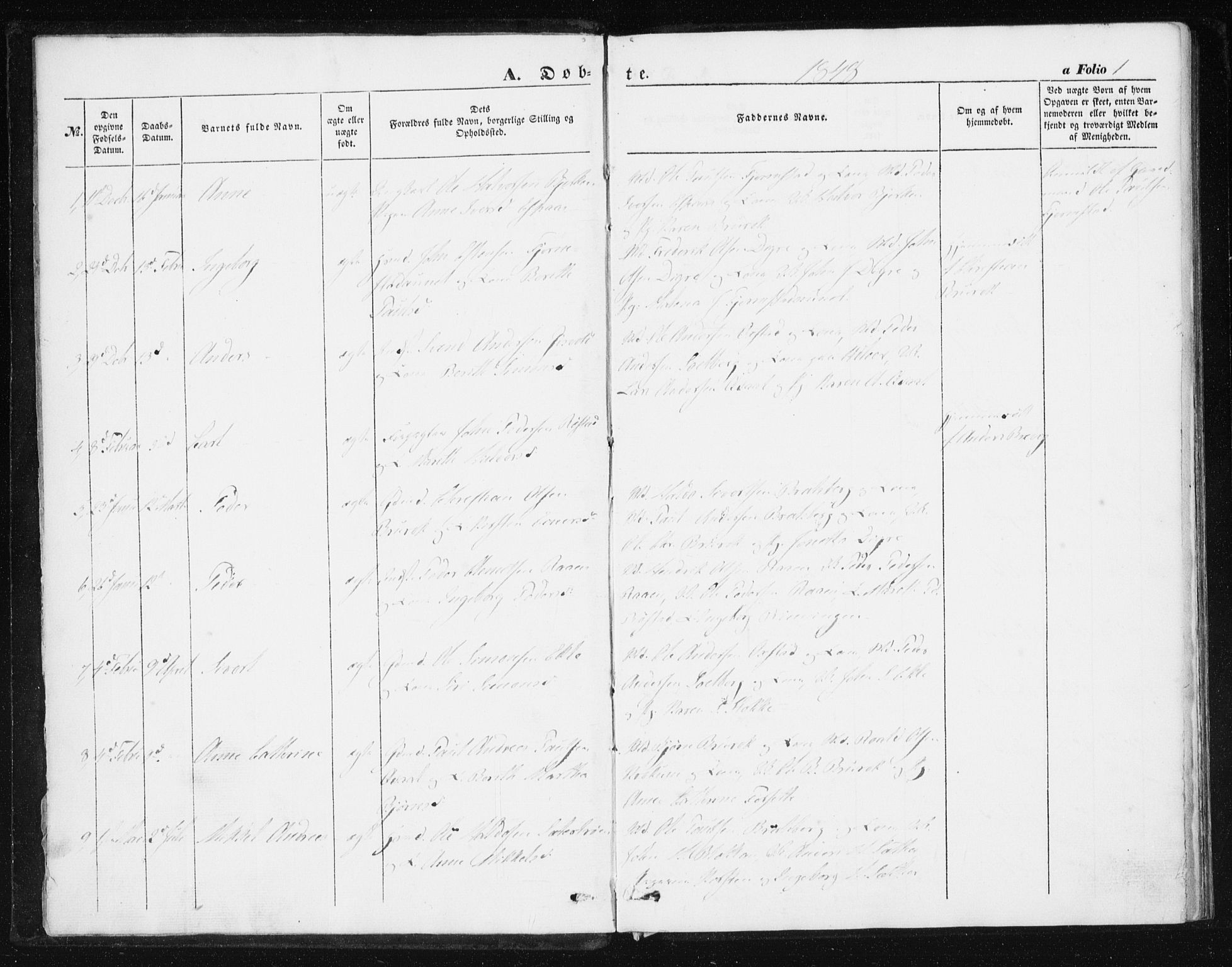 Ministerialprotokoller, klokkerbøker og fødselsregistre - Sør-Trøndelag, SAT/A-1456/608/L0332: Ministerialbok nr. 608A01, 1848-1861, s. 1