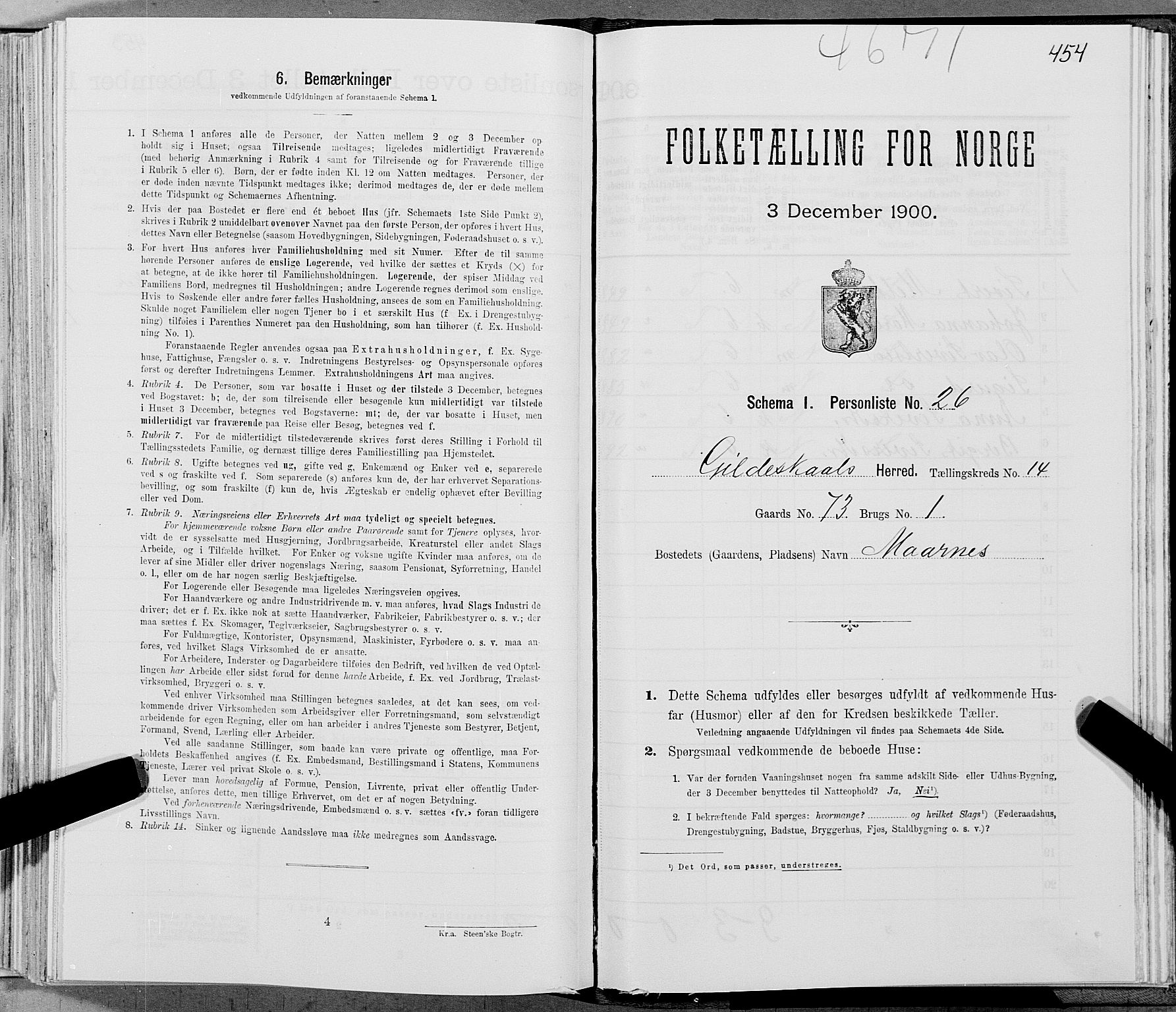 SAT, Folketelling 1900 for 1838 Gildeskål herred, 1900, s. 1437