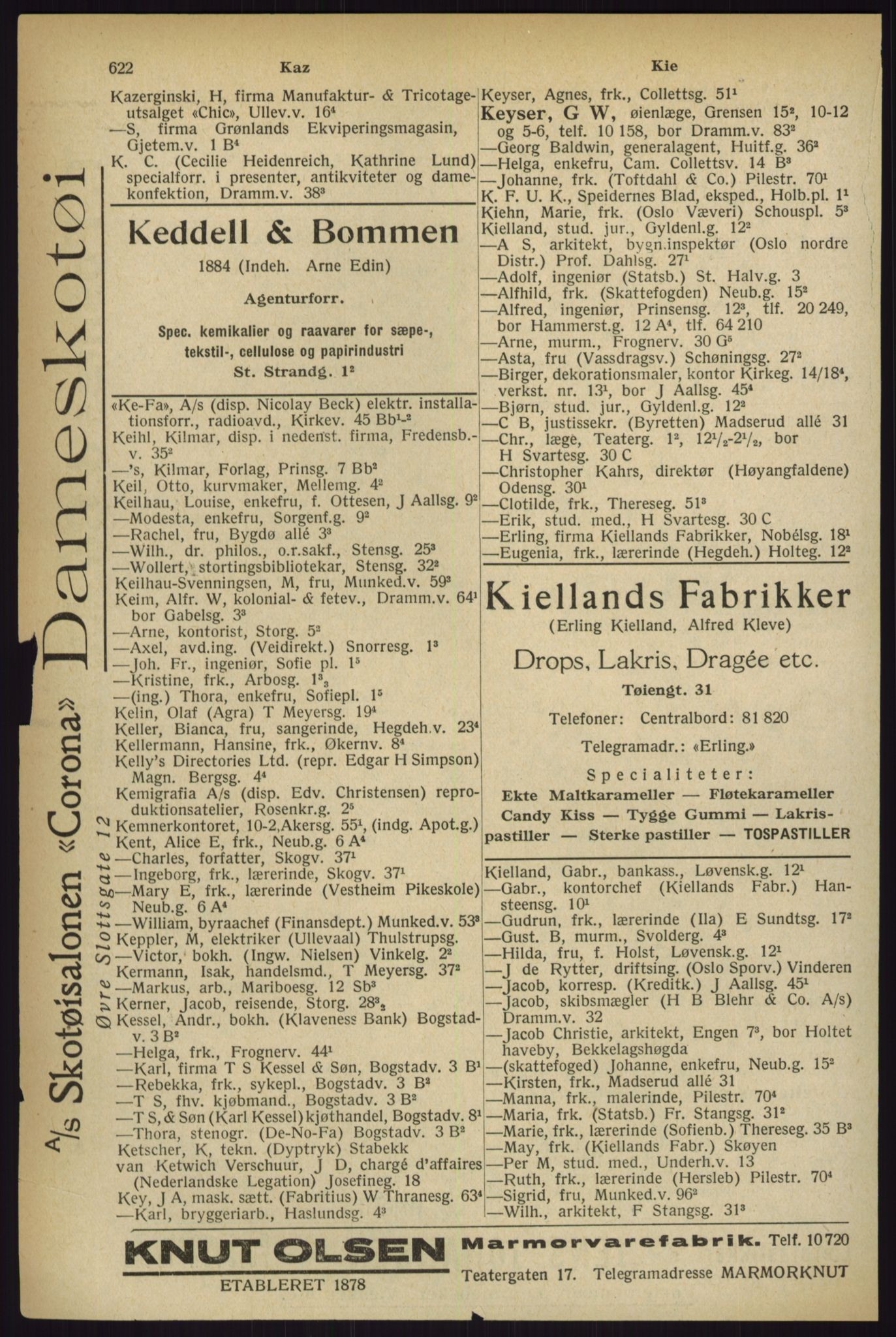 Kristiania/Oslo adressebok, PUBL/-, 1927, s. 622