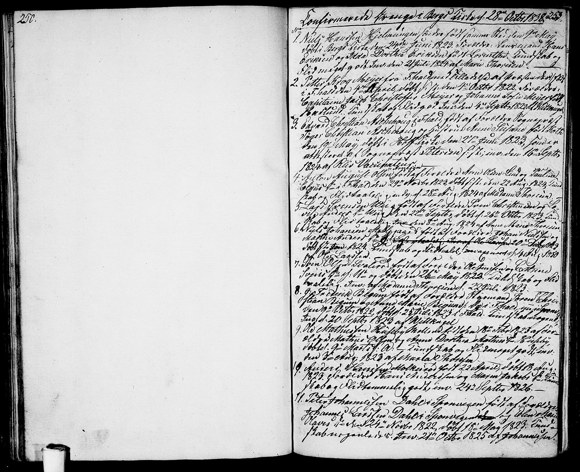 Berg prestekontor Kirkebøker, SAO/A-10902/G/Ga/L0002: Klokkerbok nr. I 2, 1832-1844, s. 252-253