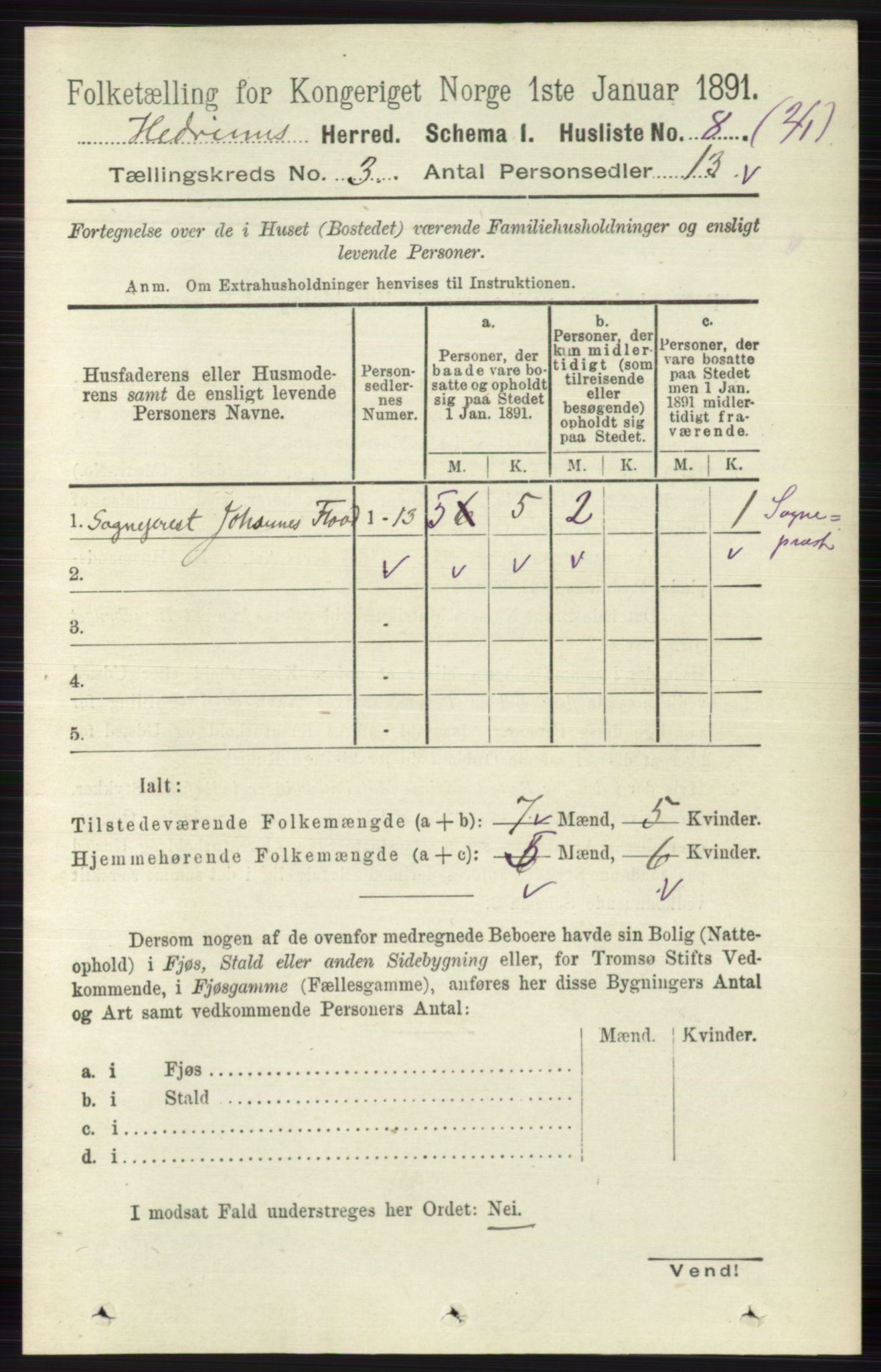 RA, Folketelling 1891 for 0727 Hedrum herred, 1891, s. 929