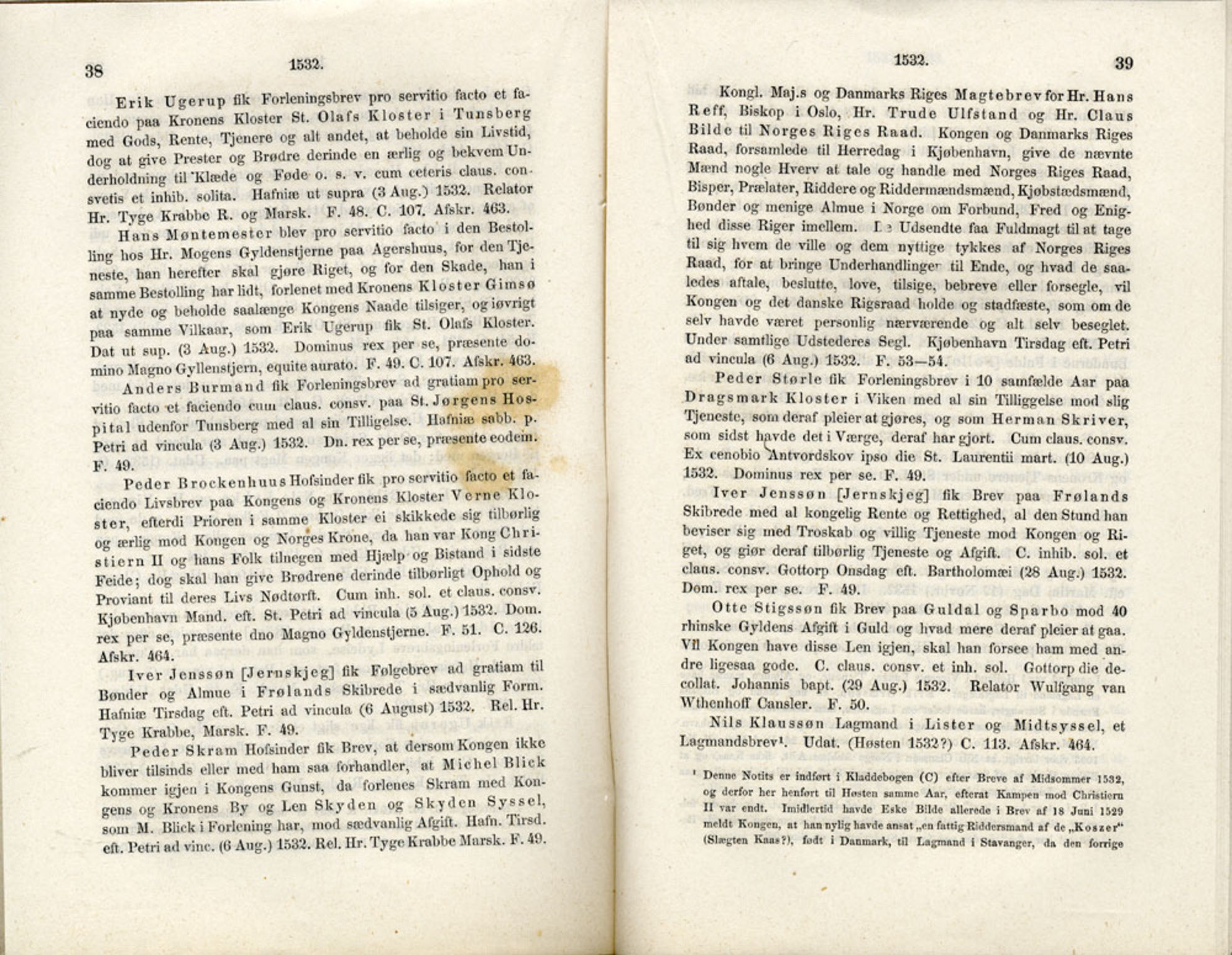 Publikasjoner utgitt av Det Norske Historiske Kildeskriftfond, PUBL/-/-/-: Norske Rigs-Registranter, bind 1, 1523-1571, s. 38-39