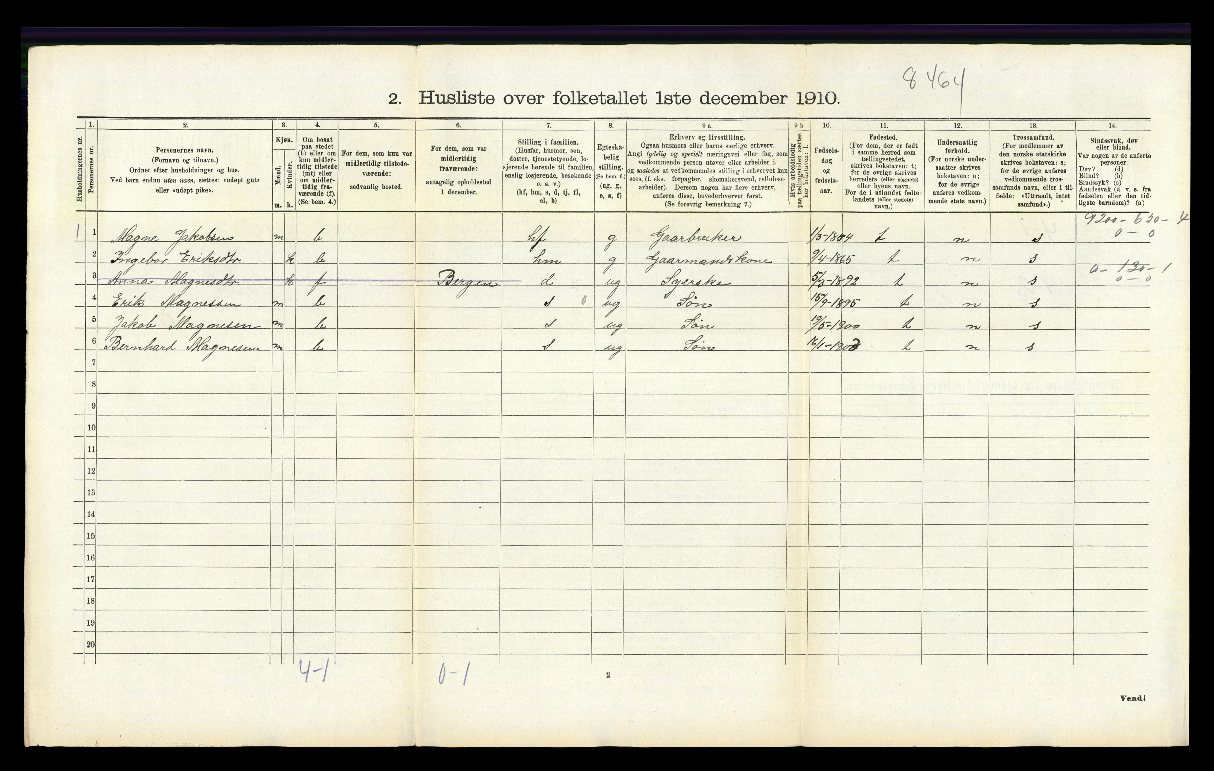 RA, Folketelling 1910 for 1254 Hamre herred, 1910, s. 65