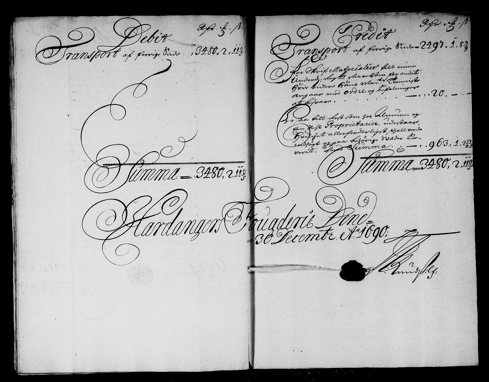 Rentekammeret inntil 1814, Reviderte regnskaper, Stiftamtstueregnskaper, Bergen stiftamt, RA/EA-6043/R/Rc/L0093: Bergen stiftamt, 1690