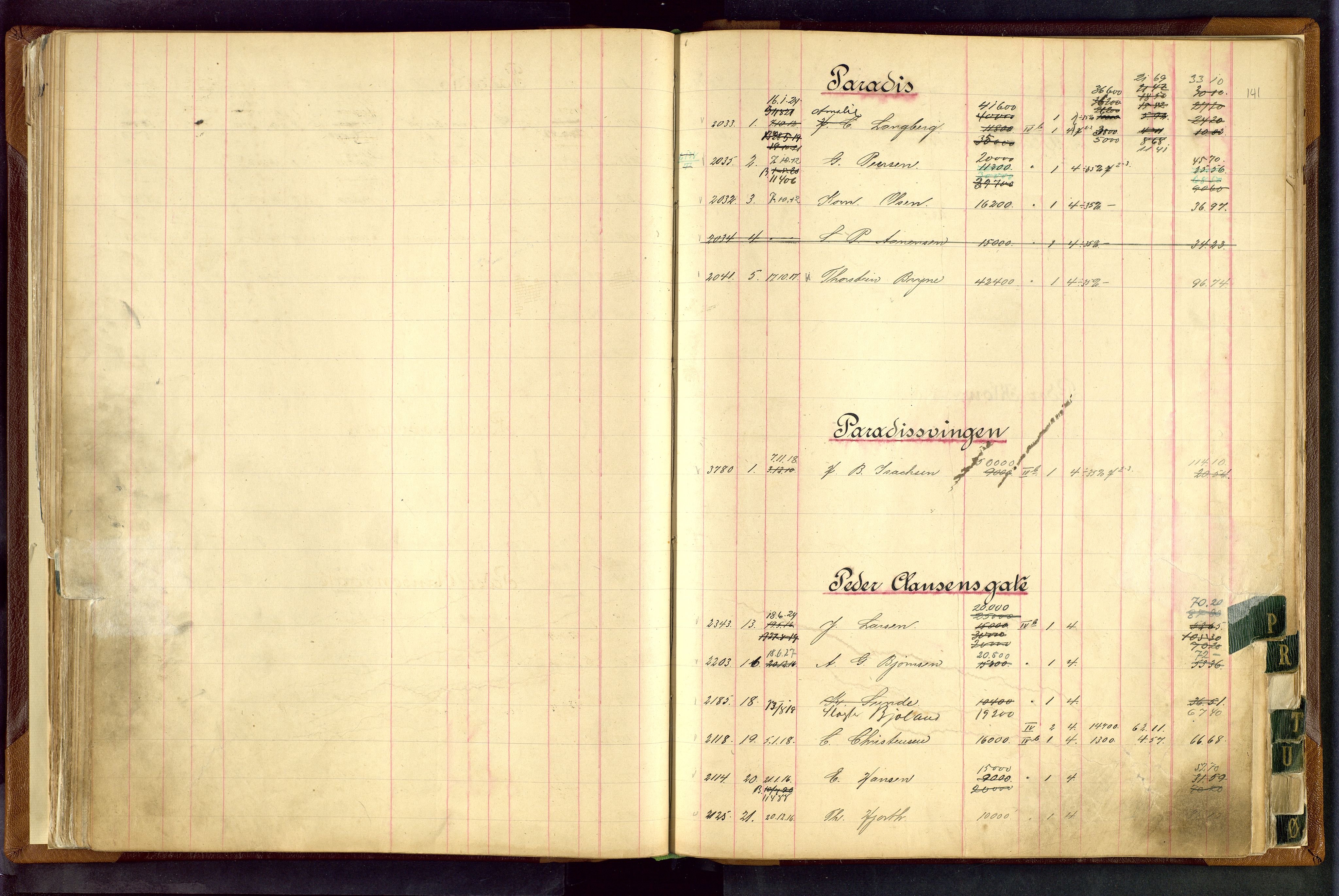 Norges Brannkasse Stavanger, SAST/A-102143/F/Fc/L0003: Brannkontingentprotokoll, 1910-1924, s. 140b-141a