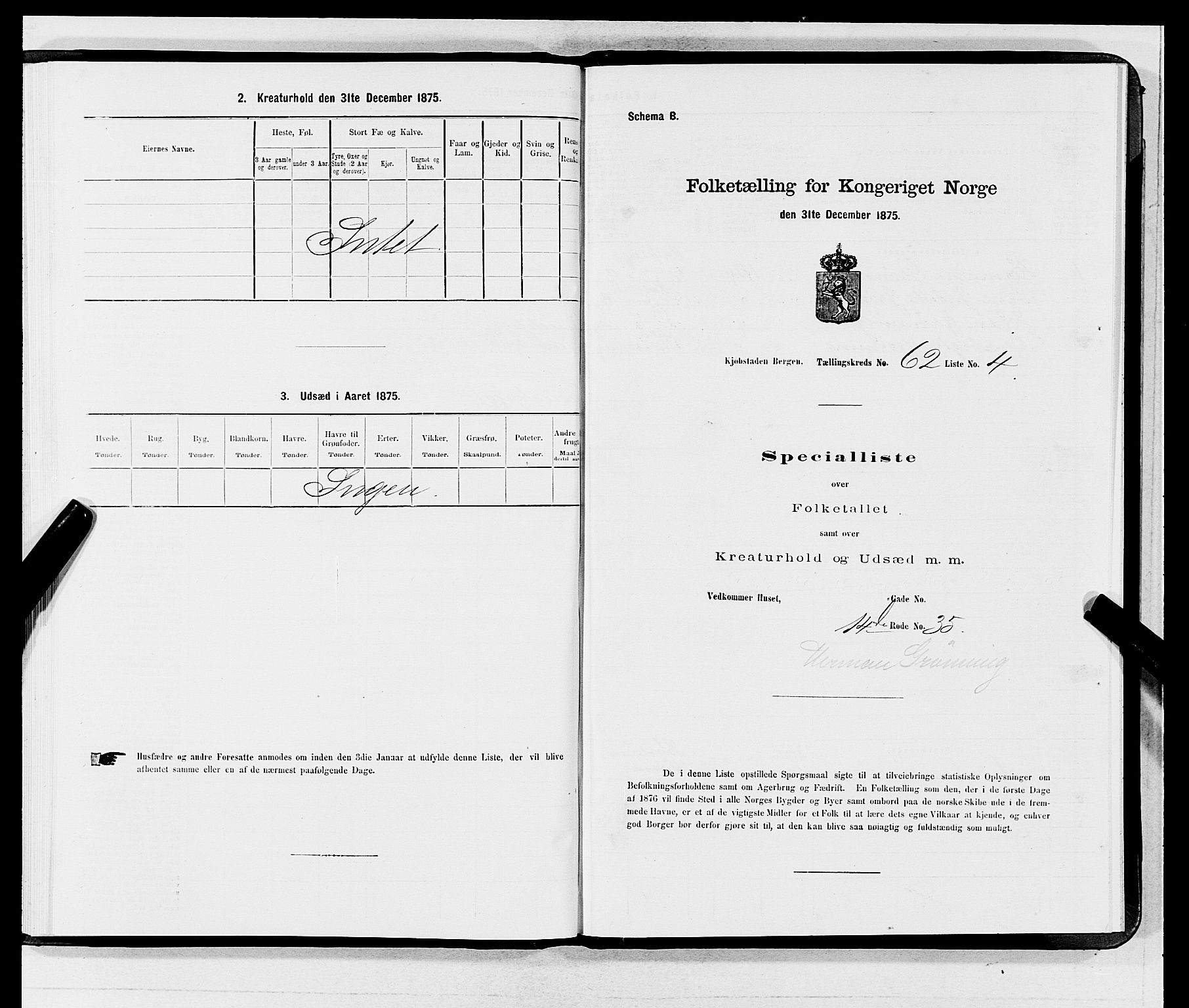 SAB, Folketelling 1875 for 1301 Bergen kjøpstad, 1875, s. 3285