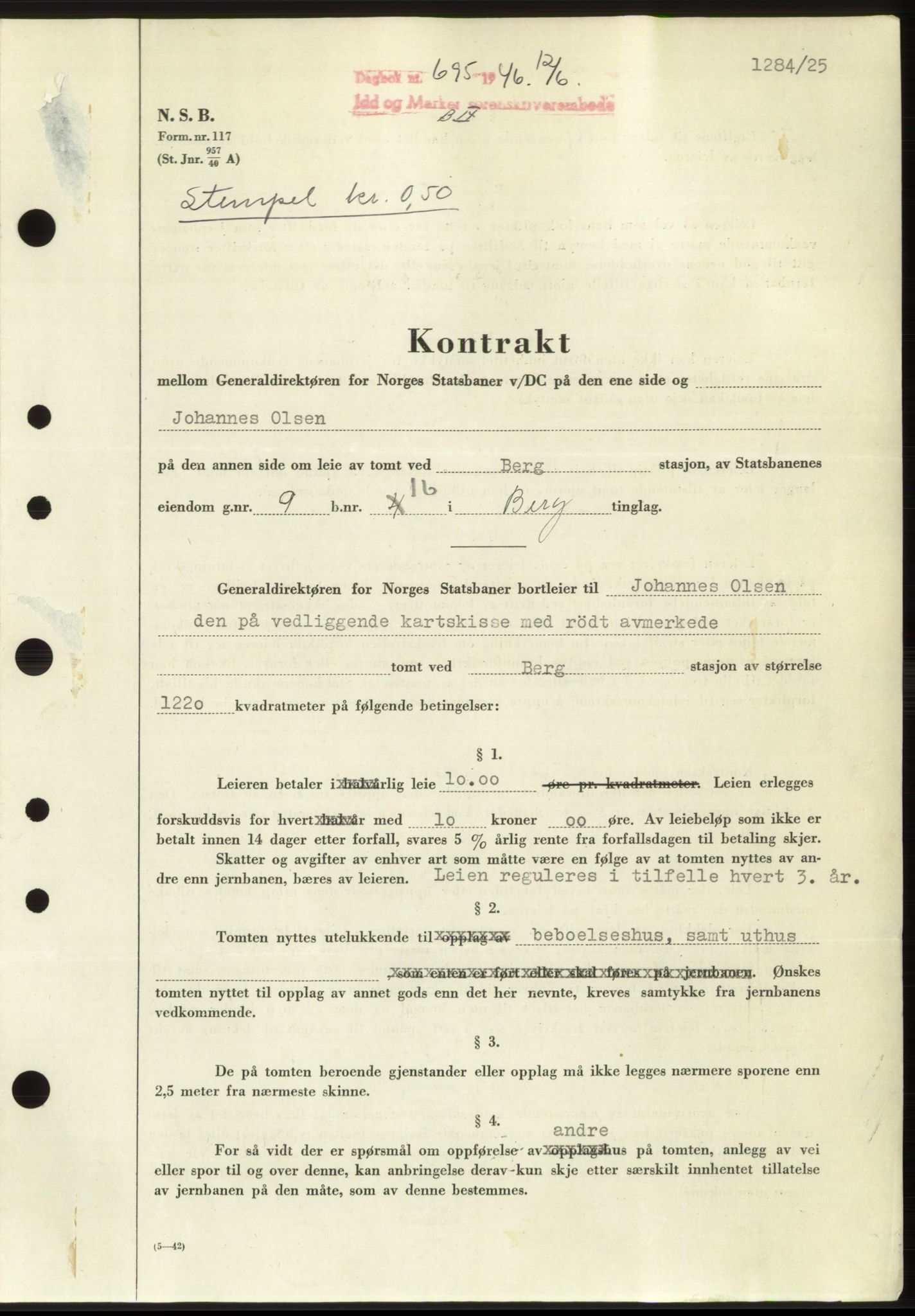 Idd og Marker sorenskriveri, SAO/A-10283/G/Gb/Gbc/L0003: Pantebok nr. B4-9b, 1946-1946, Tingl.dato: 12.06.1946