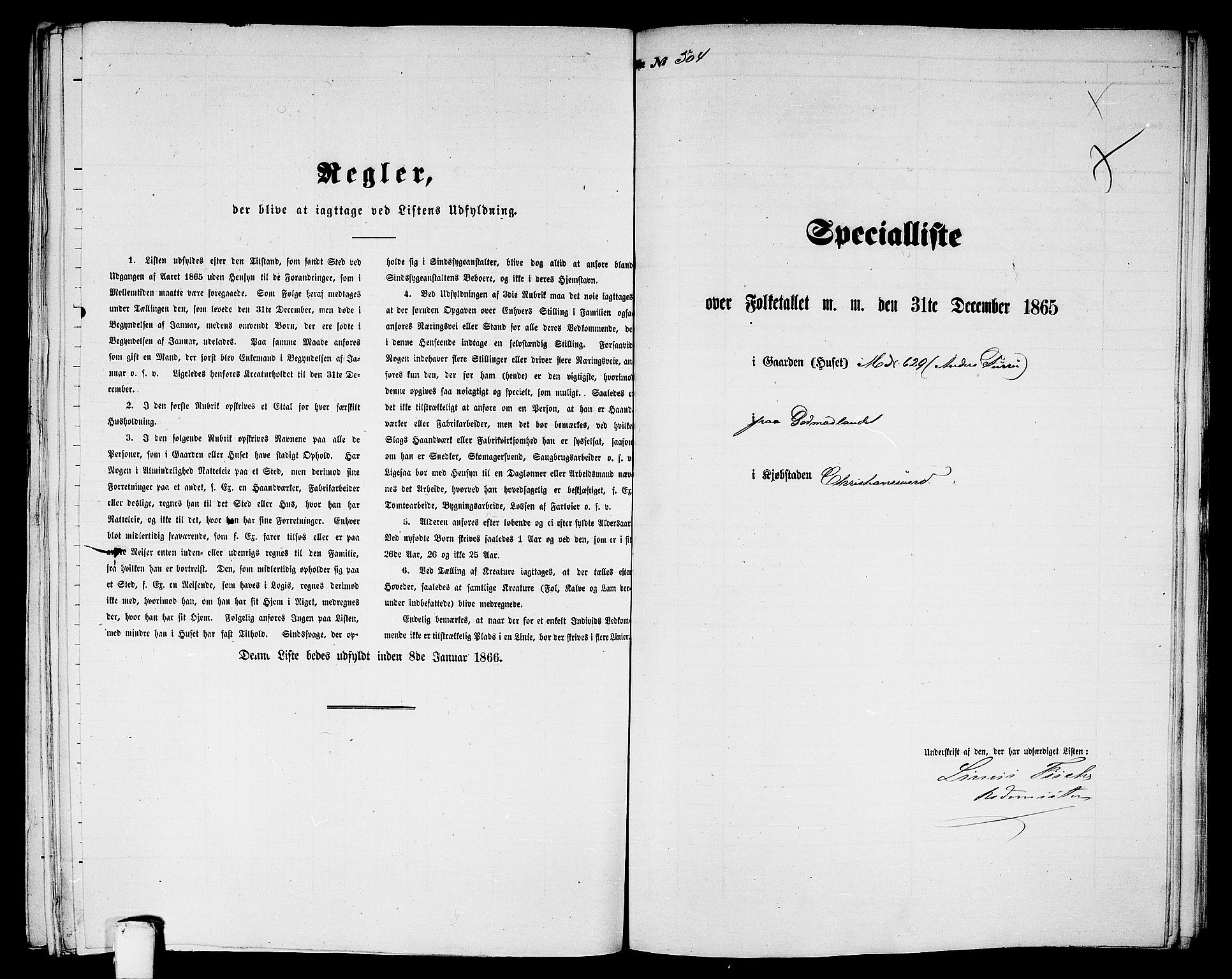 RA, Folketelling 1865 for 1503B Kristiansund prestegjeld, Kristiansund kjøpstad, 1865, s. 1024