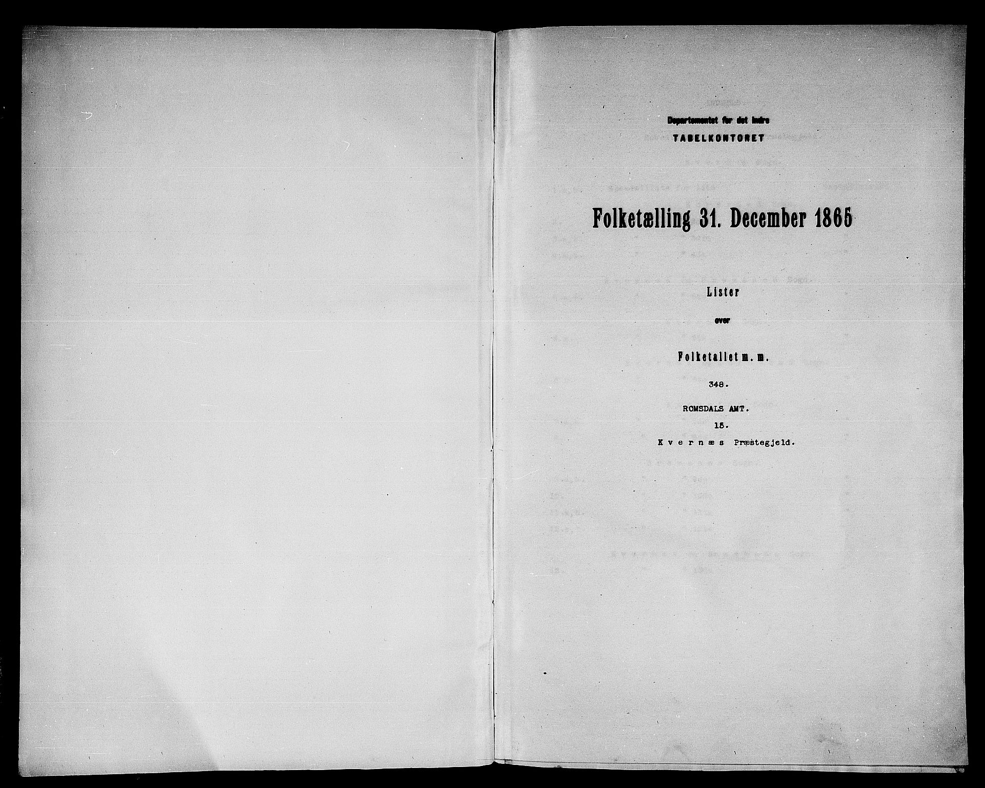 RA, Folketelling 1865 for 1553P Kvernes prestegjeld, 1865, s. 3
