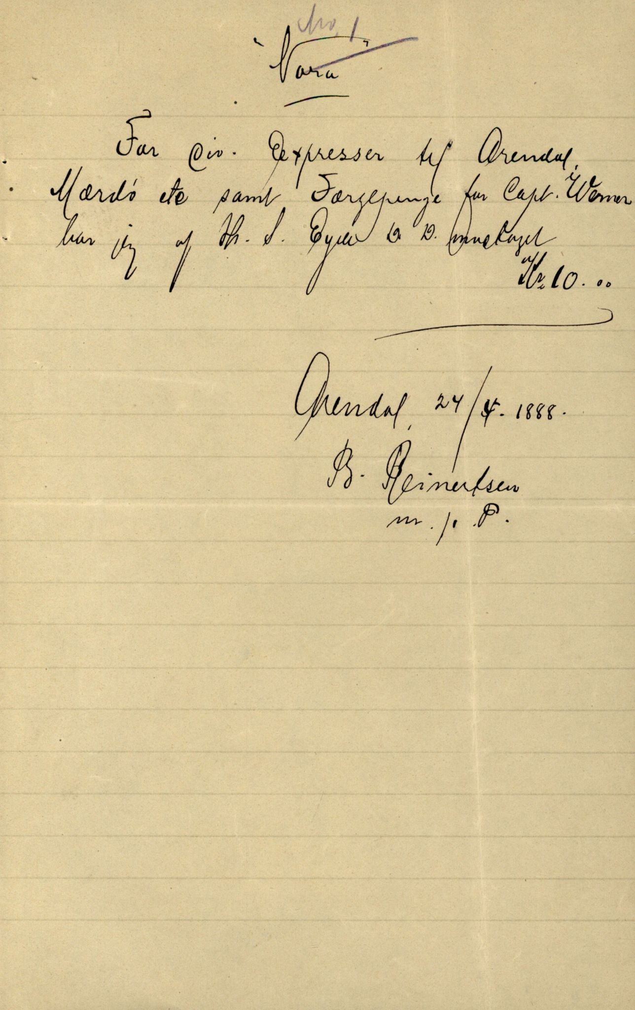 Pa 63 - Østlandske skibsassuranceforening, VEMU/A-1079/G/Ga/L0022/0006: Havaridokumenter / Nora, Ophir, 1888, s. 39