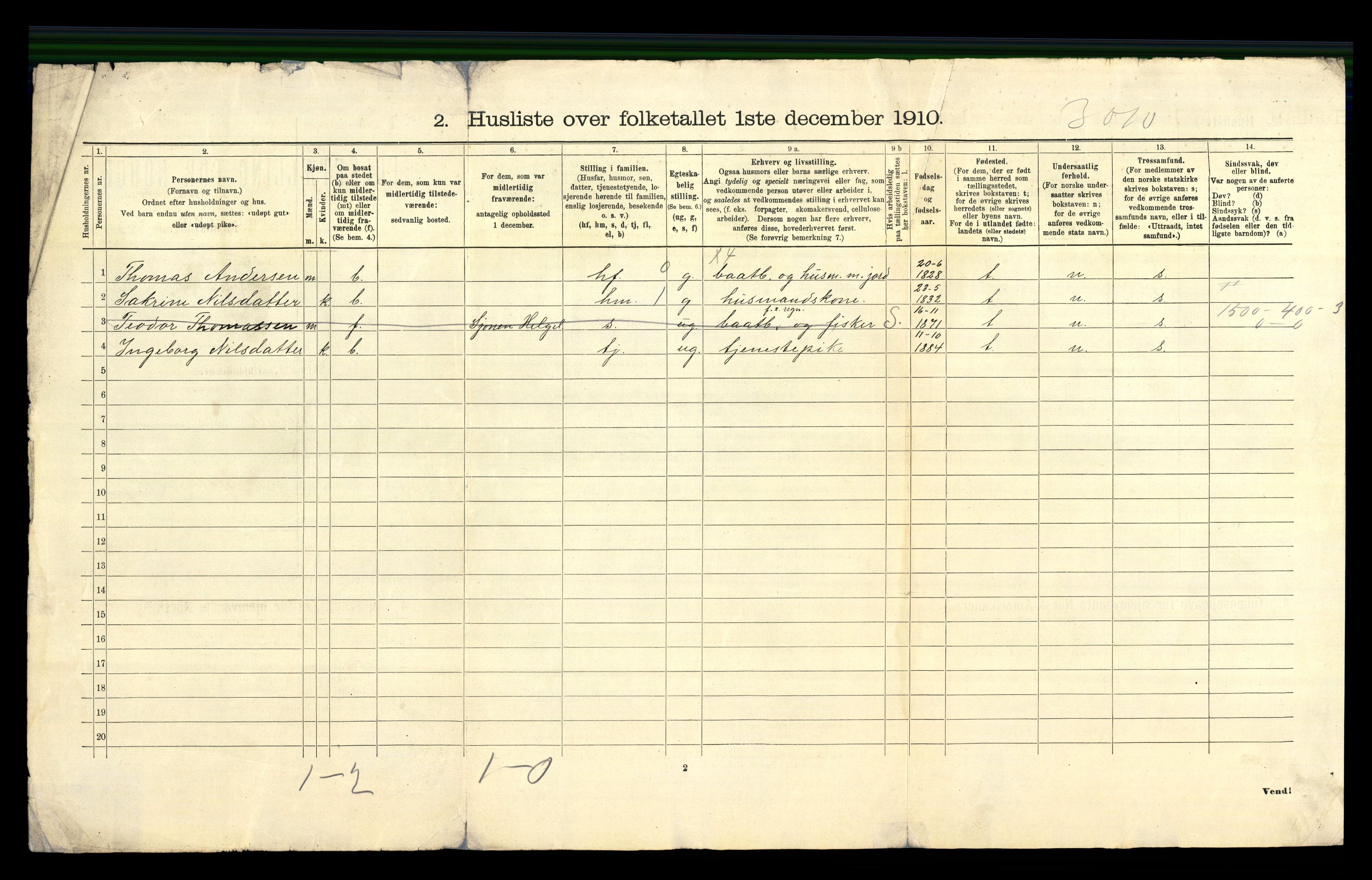 RA, Folketelling 1910 for 1833 Mo herred, 1910, s. 56