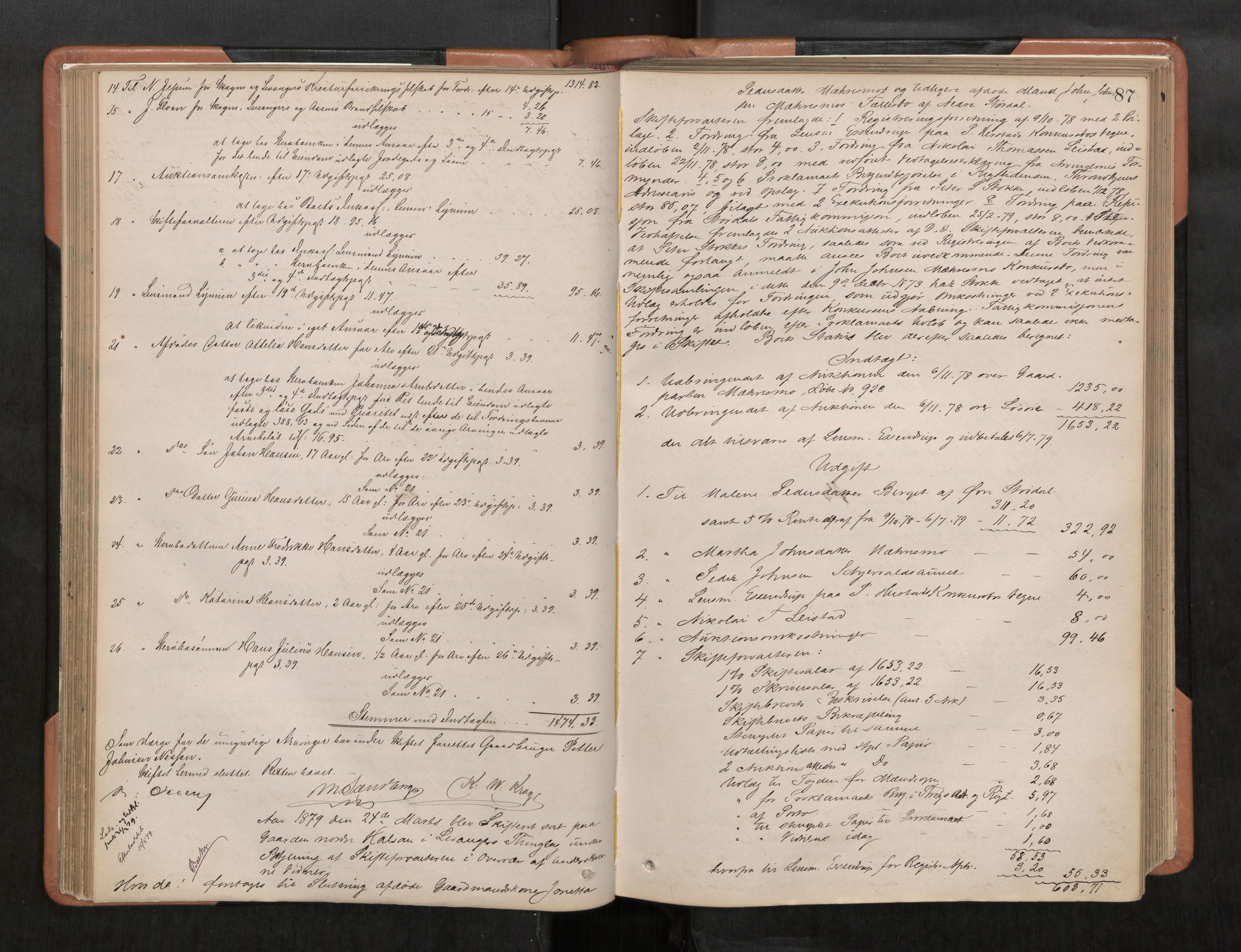 Stjør- og Verdal sorenskriveri, AV/SAT-A-4167/1/3/3A/L0044: Skifteslutningsprotokoll, 1877-1884, s. 87