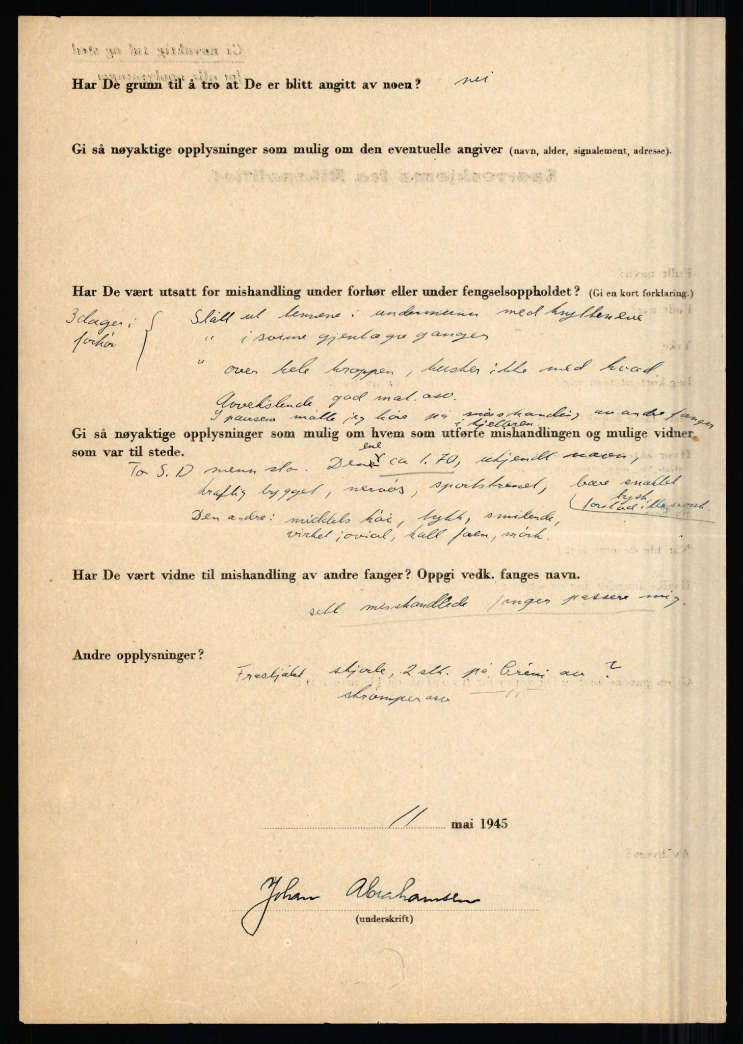 Rikspolitisjefen, AV/RA-S-1560/L/L0001: Abelseth, Rudolf - Berentsen, Odd, 1940-1945, s. 12