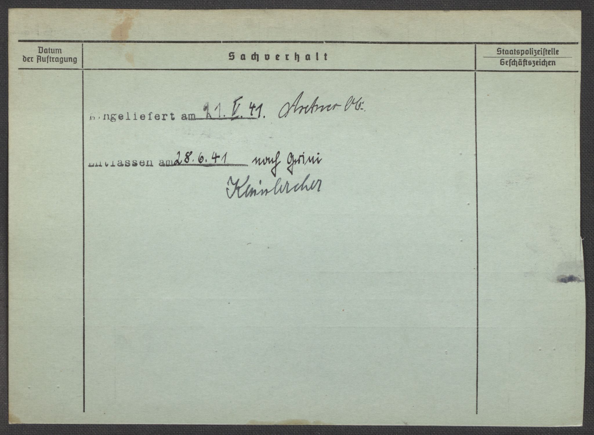 Befehlshaber der Sicherheitspolizei und des SD, RA/RAFA-5969/E/Ea/Eaa/L0006: Register over norske fanger i Møllergata 19: Kj-Lund, 1940-1945, s. 1266