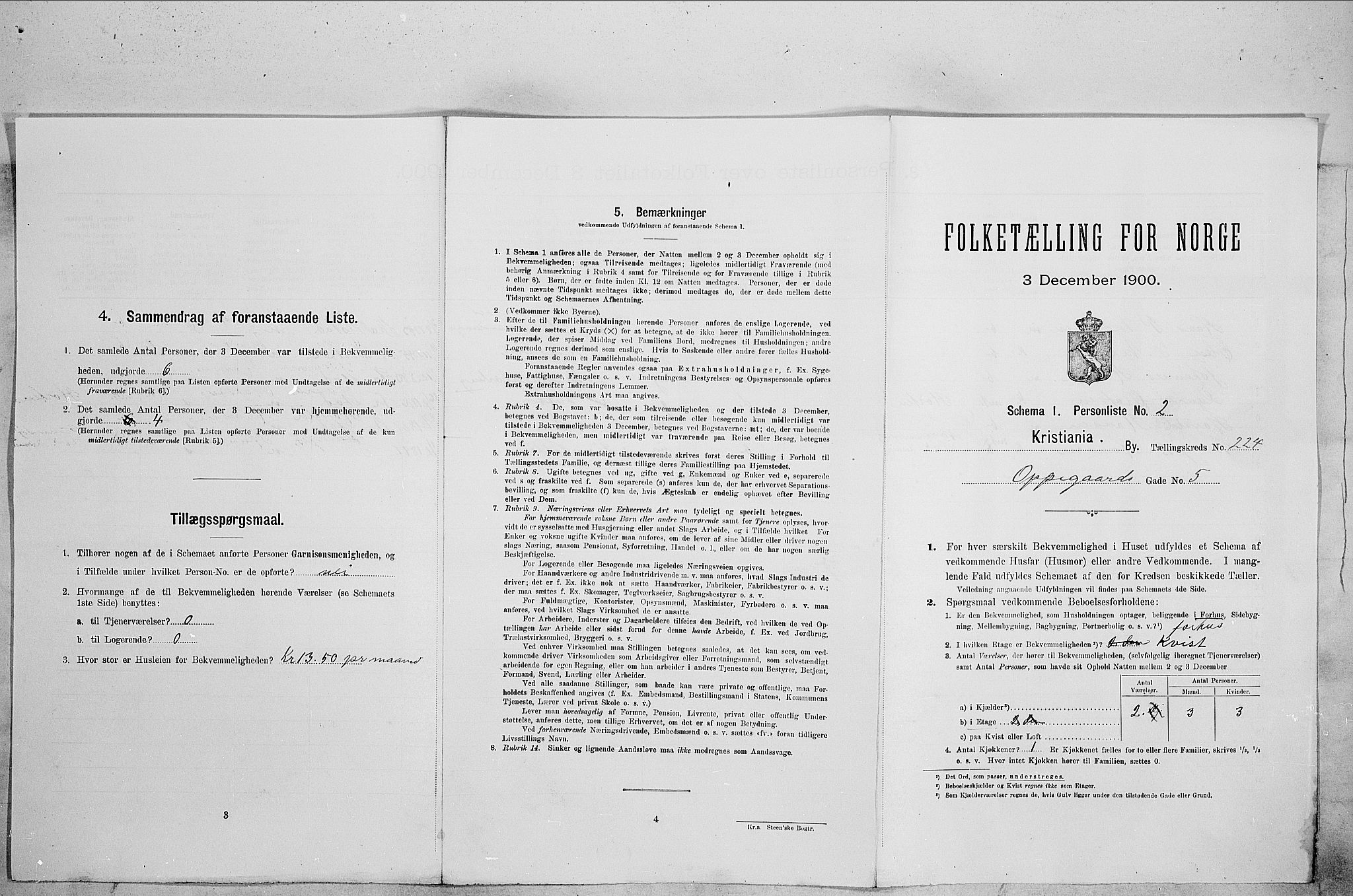 SAO, Folketelling 1900 for 0301 Kristiania kjøpstad, 1900, s. 68516