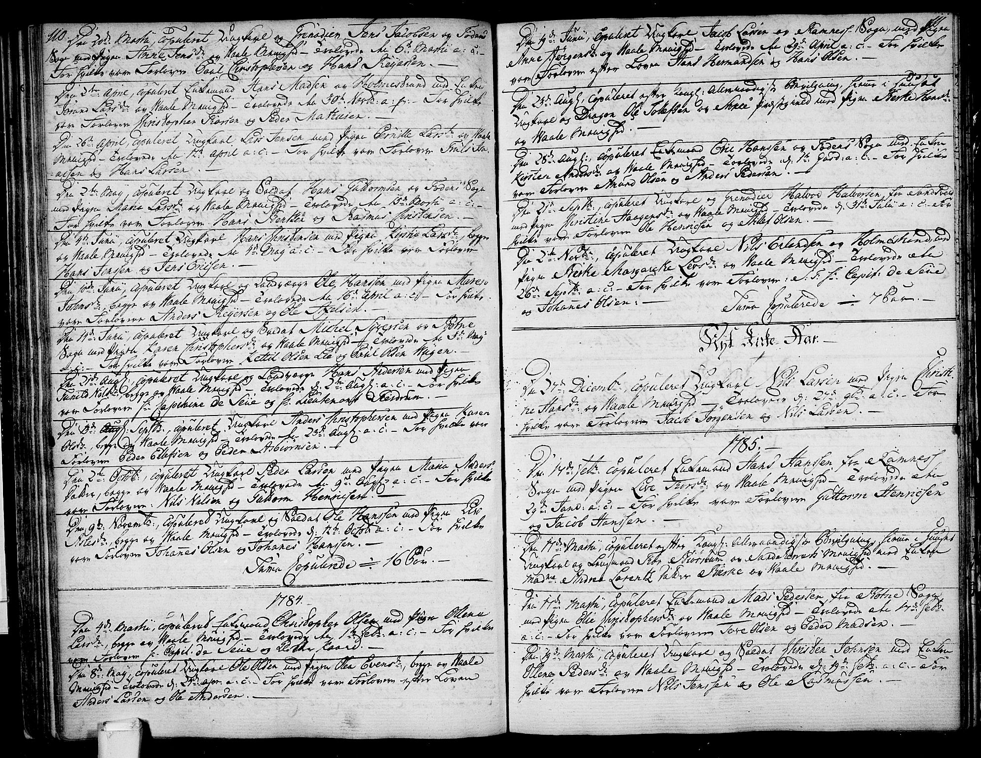 Våle kirkebøker, AV/SAKO-A-334/F/Fa/L0005: Ministerialbok nr. I 5, 1773-1808, s. 110-111