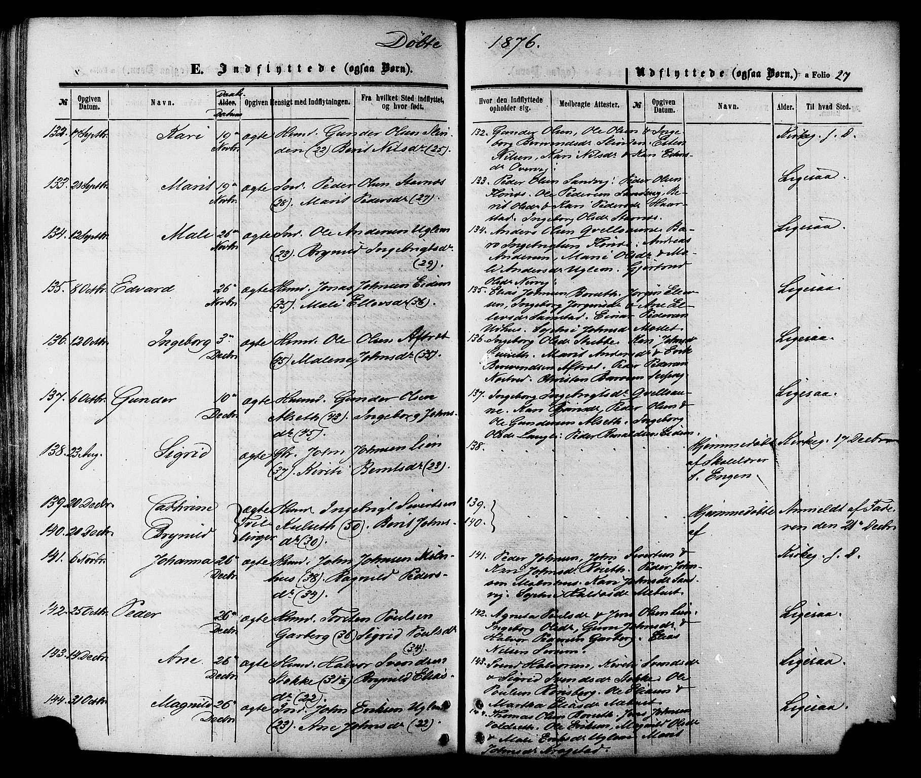 Ministerialprotokoller, klokkerbøker og fødselsregistre - Sør-Trøndelag, SAT/A-1456/695/L1147: Ministerialbok nr. 695A07, 1860-1877, s. 27